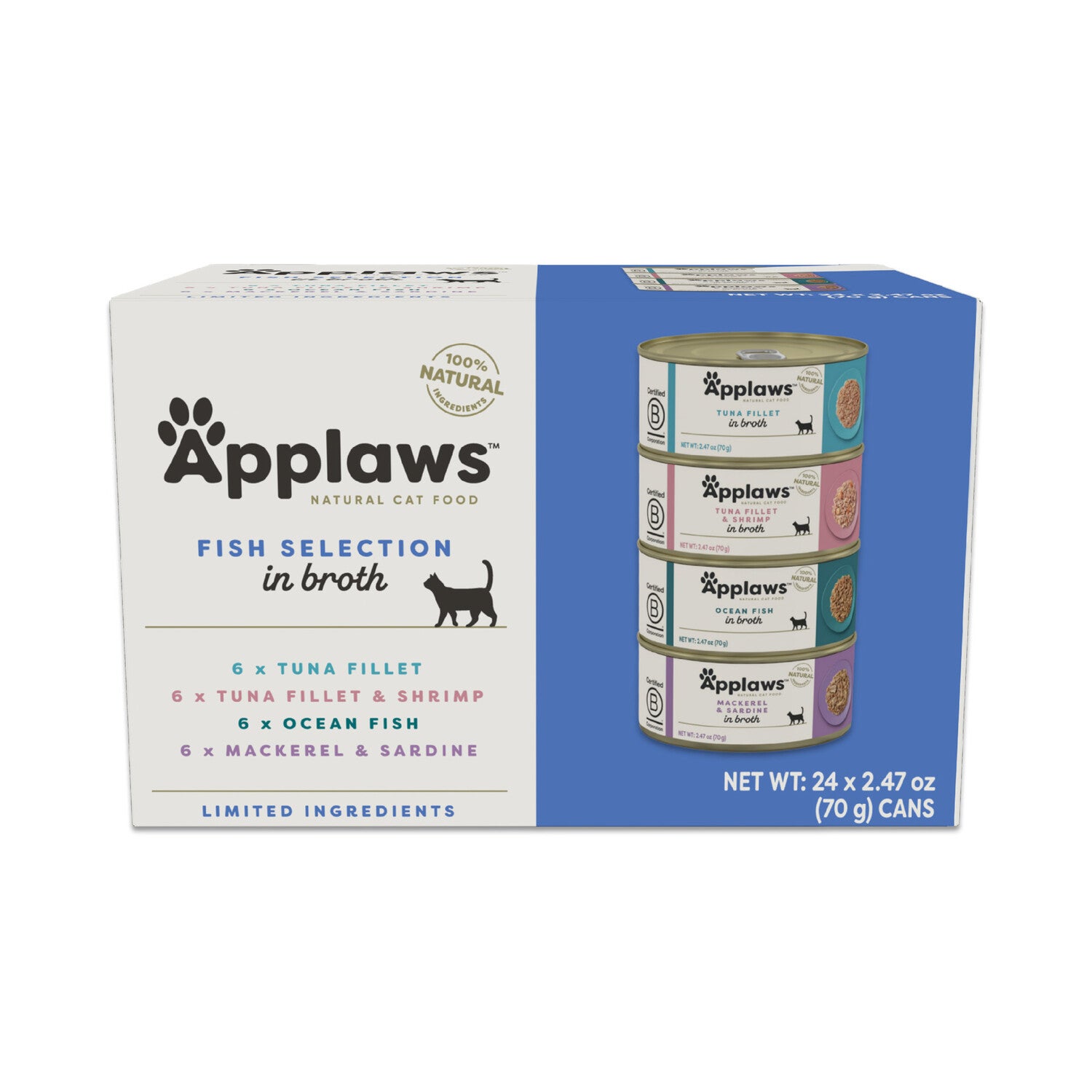 Applaws™ Natural Wet Cat Food Fish Variety Pack Selection In Broth, 2.47-Oz Pack Of 24
