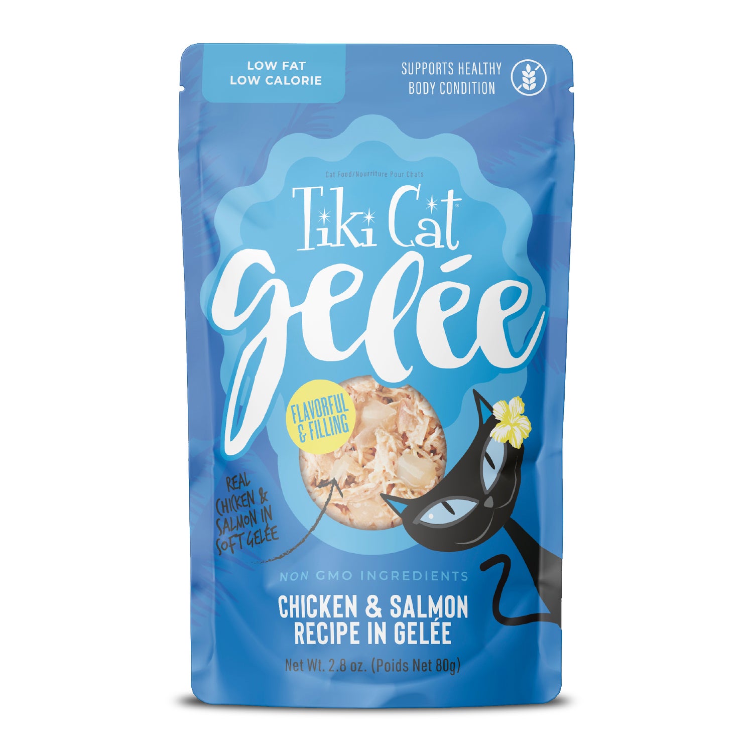 Tiki Cat Luau Lean Gelee Wet Cat Food, Chicken & Salmon 2.8 Oz. Pouch