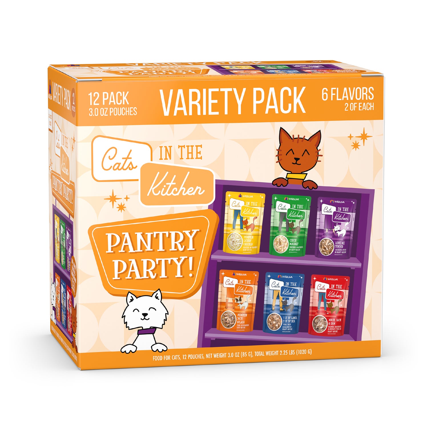 Weruva Cats In The Kitchen Pantry Party! Wet Cat Food, Variety Pack, 3-Oz Pouch Pack Of 12