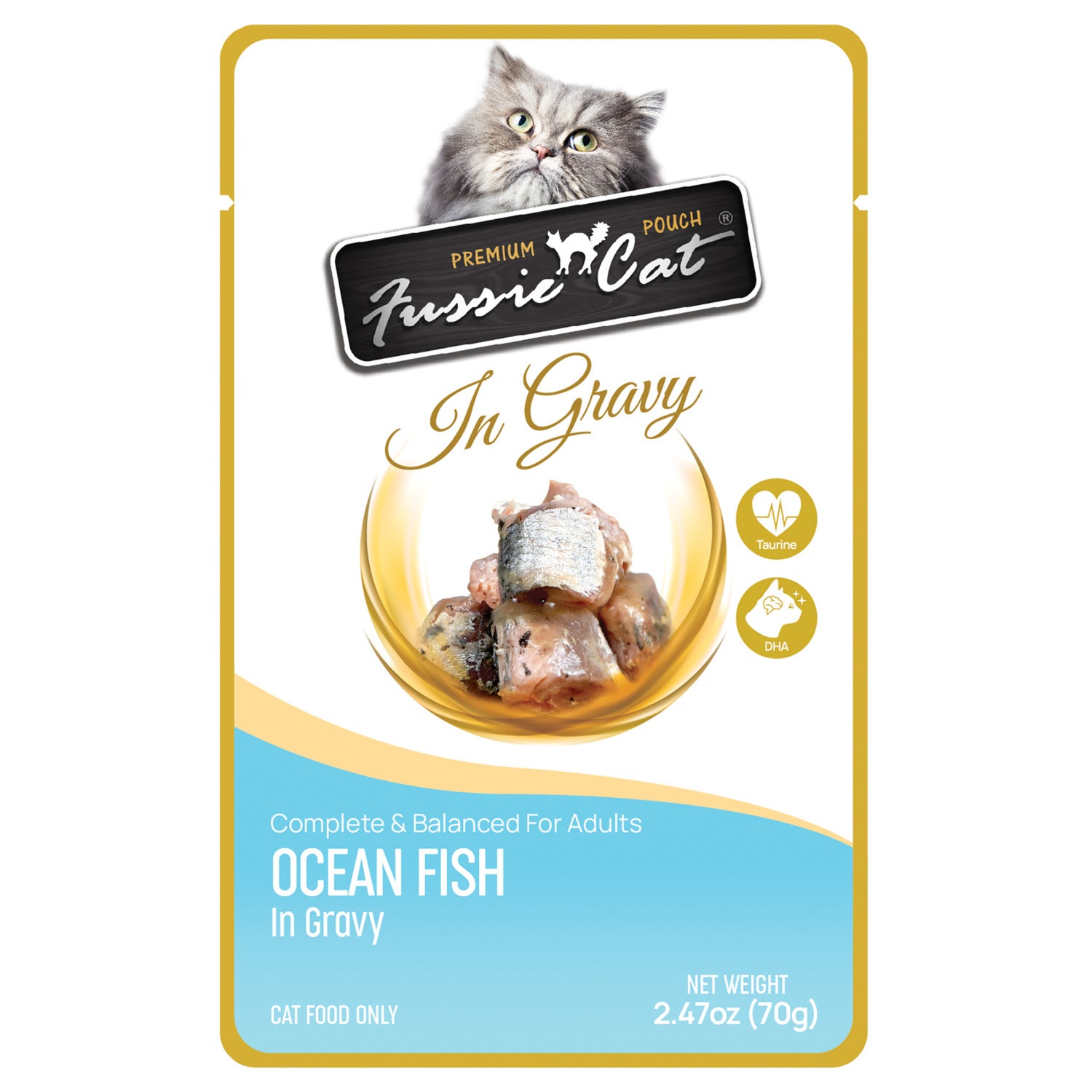 Fussie Cat Premium Oceanfish In Gravy Wet Cat Food, 2.47Oz