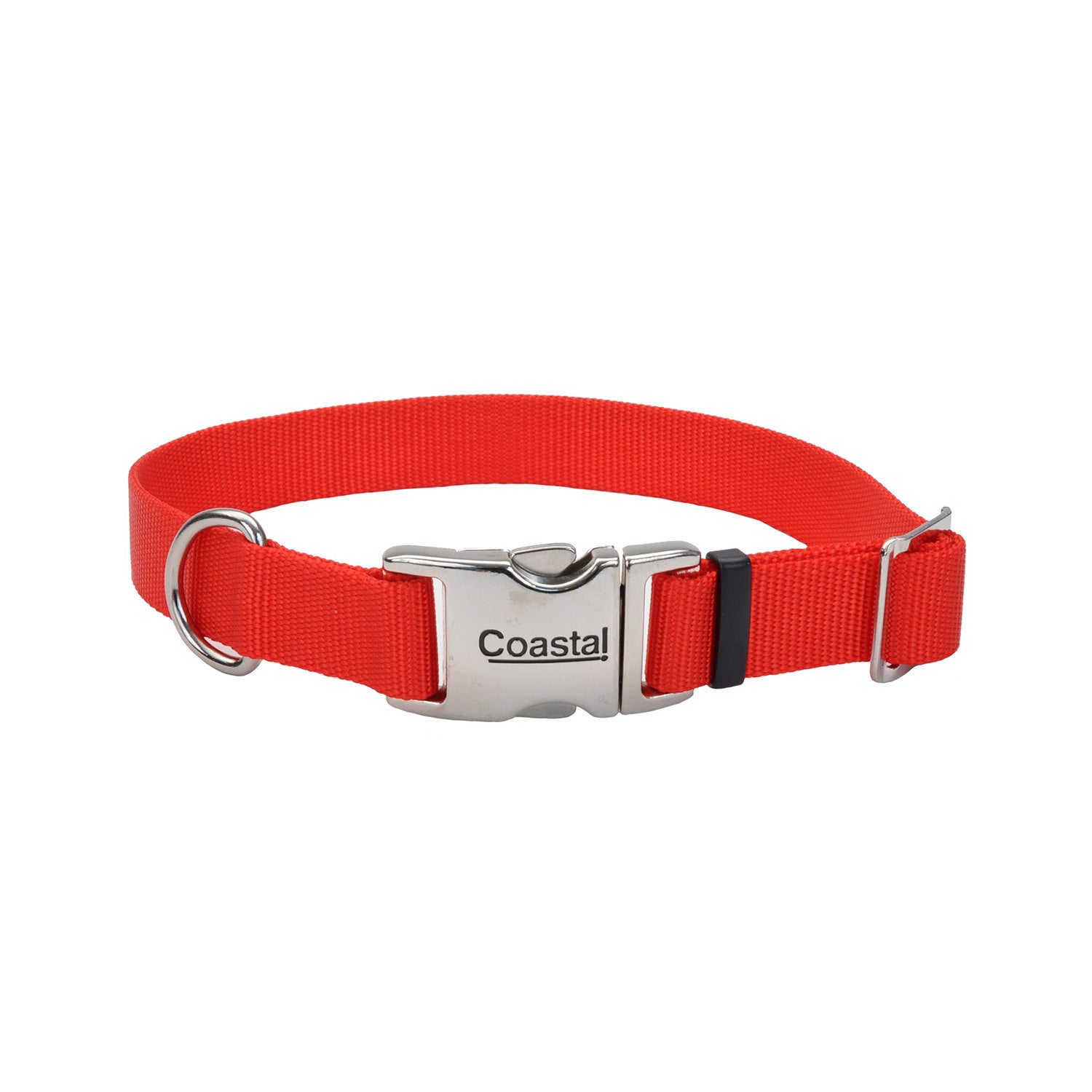 Coastal Pet Products Adjustable Nylon Collar With Metal Buckle - Red