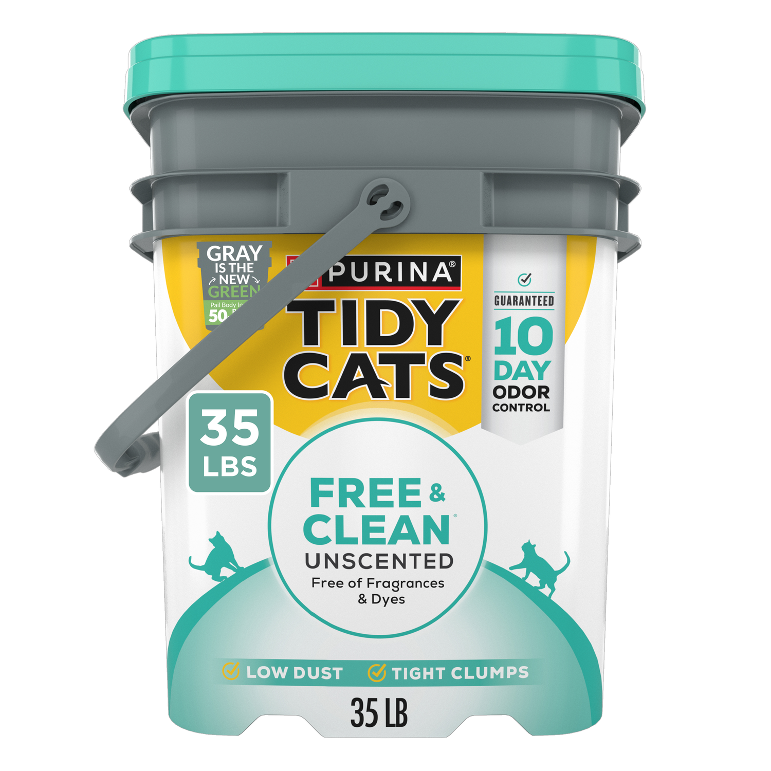Purina Tidy Cats Free And Clean Unscented Cat Litter, 35-Lb Pail