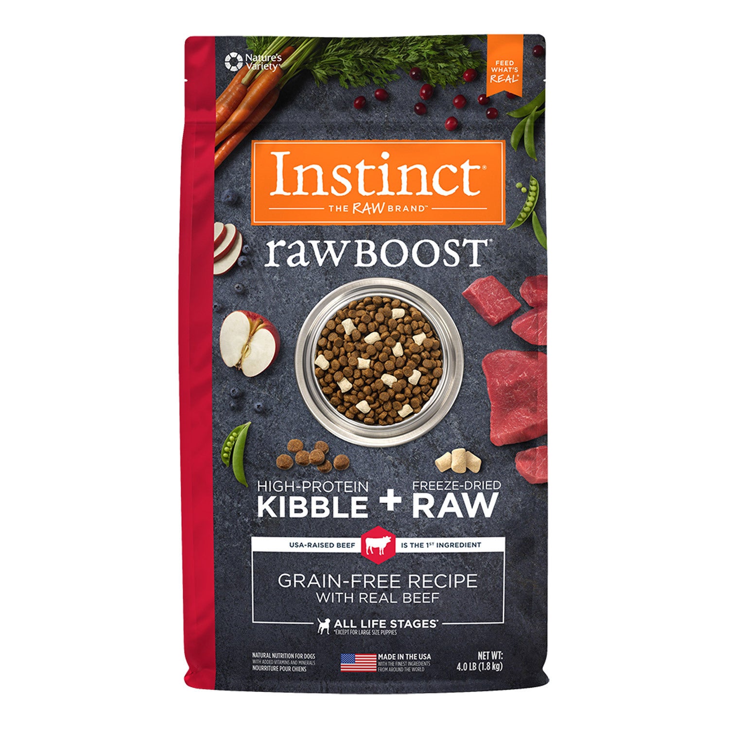 Instinct Raw Boost Grain-Free Recipe With Real Beef Dry Dog Food, 3.5-Lb