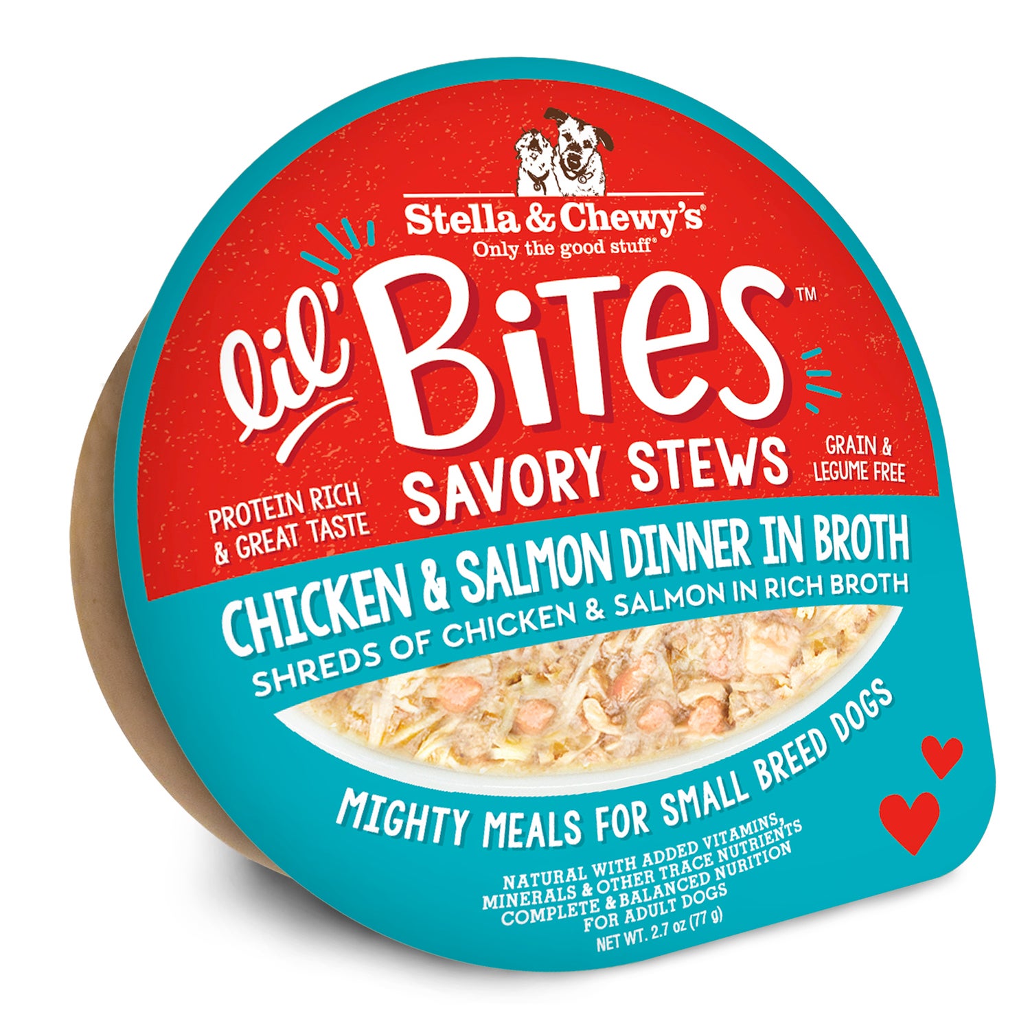 Stella & Chewy's Lil Bites Savory Stews Small Breed Wet Dog Food, Chicken & Salmon Dinner In Broth, 2.7-Oz Cup