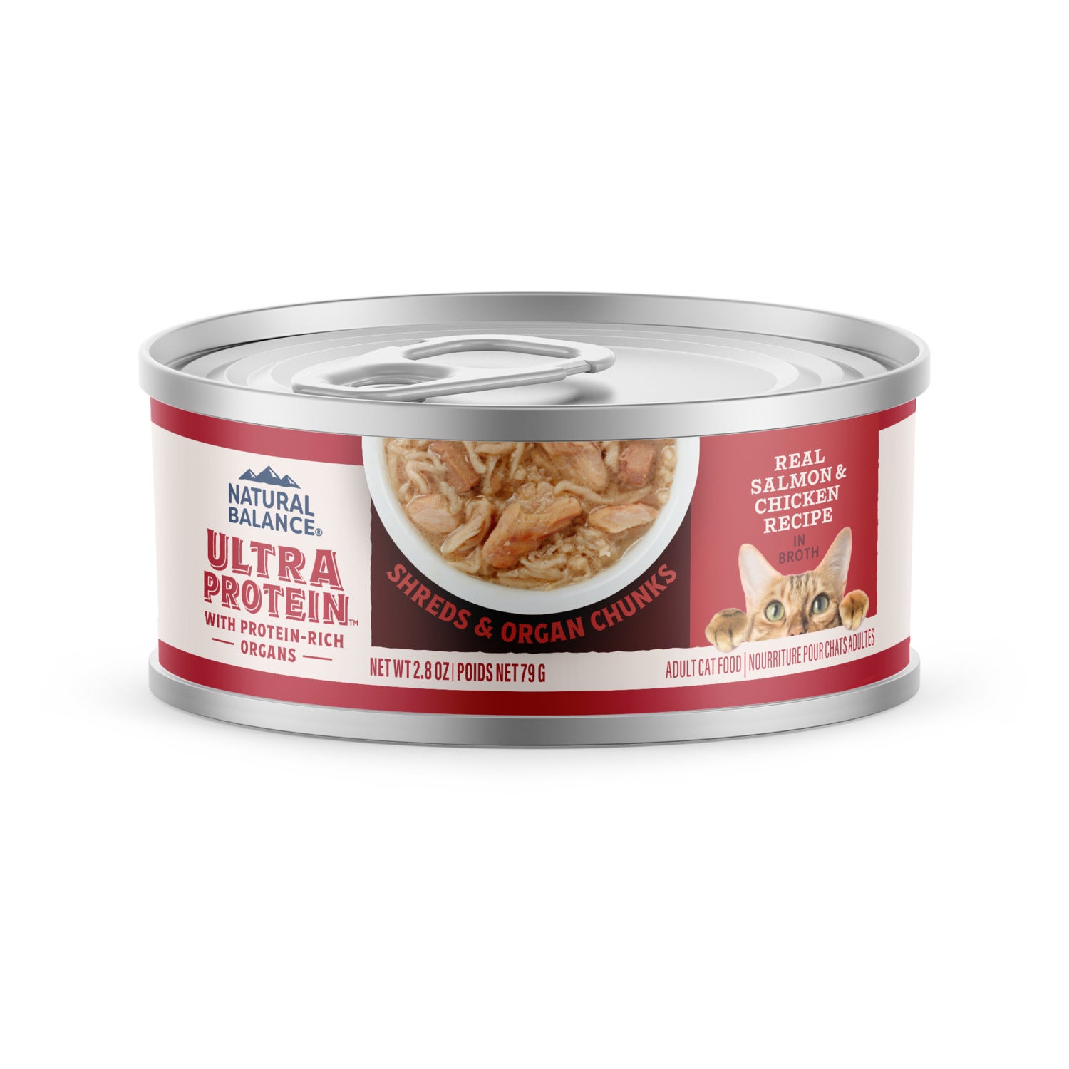 Natural Balance Ultra Protein Wet Cat Food, Salmon & Chicken Recipe In Broth, 2.8 Oz. Pack Of 12