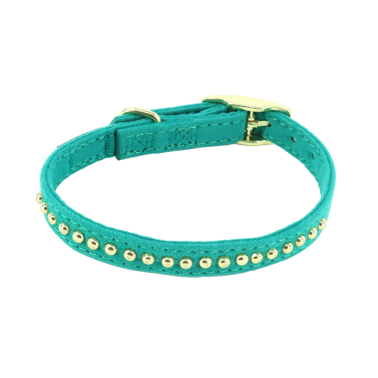 Li'l Pals® By Coastal® Posh B'dazzled Velvet Dog Collar, Teal, Petite X-Small - 3/8 X 6-8