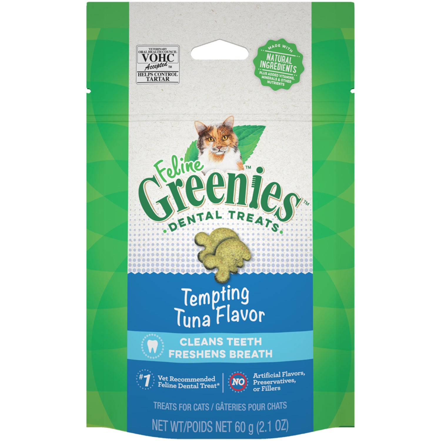 Greenies Adult Dental Care Cat Treats Tempting Tuna Flavor