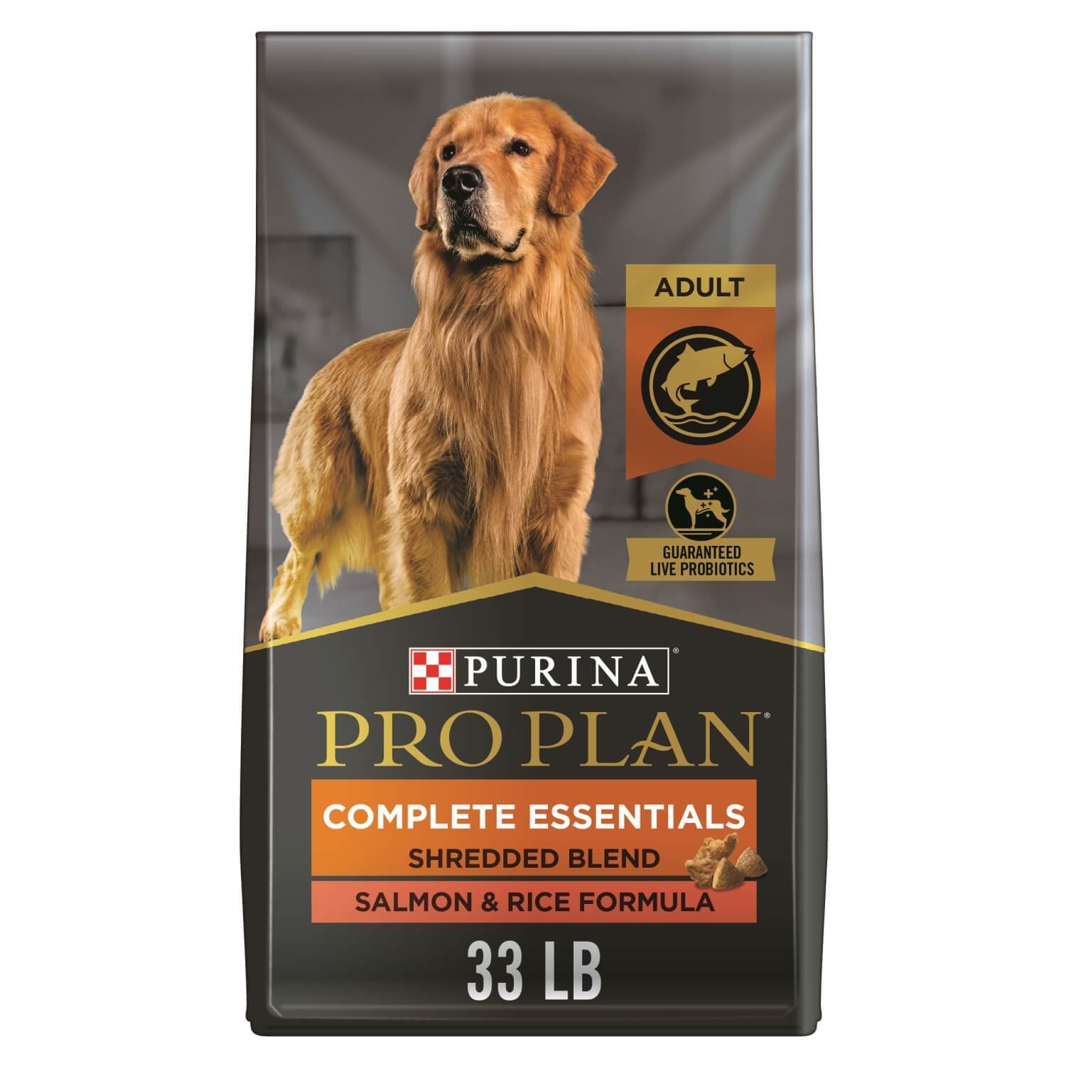 Purina Pro Plan Shredded Blend Salmon & Rice With Probiotics Dry Dog Food, 33-Lb Bag