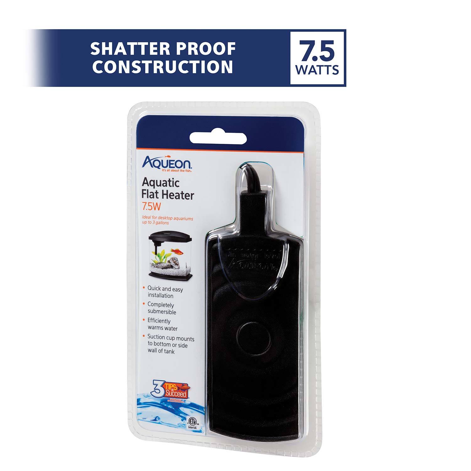 Aqueon Flat Submersible Aquarium Heater 7.5 Watts