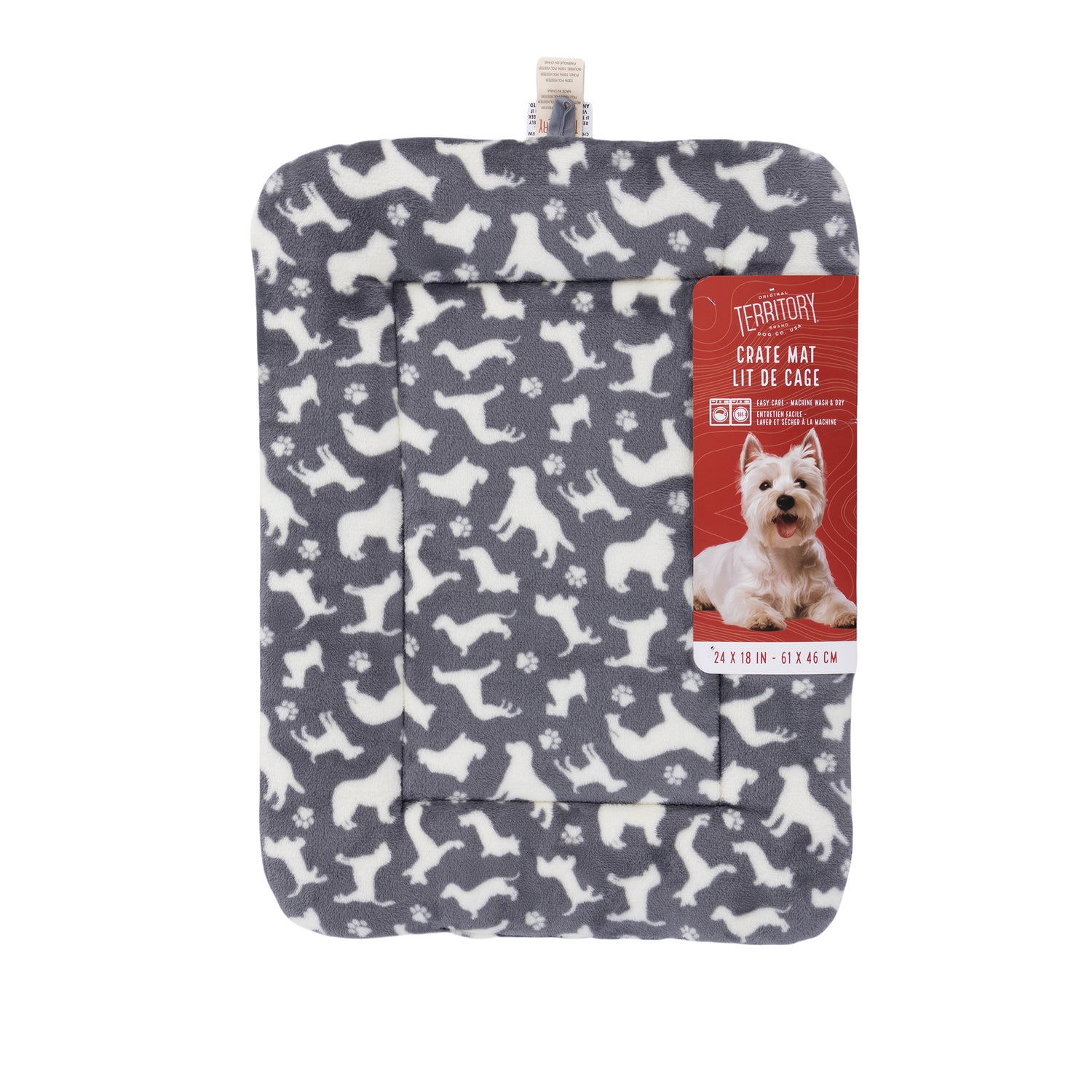 Territory Dog Crate Mat, Gray, Small - 24