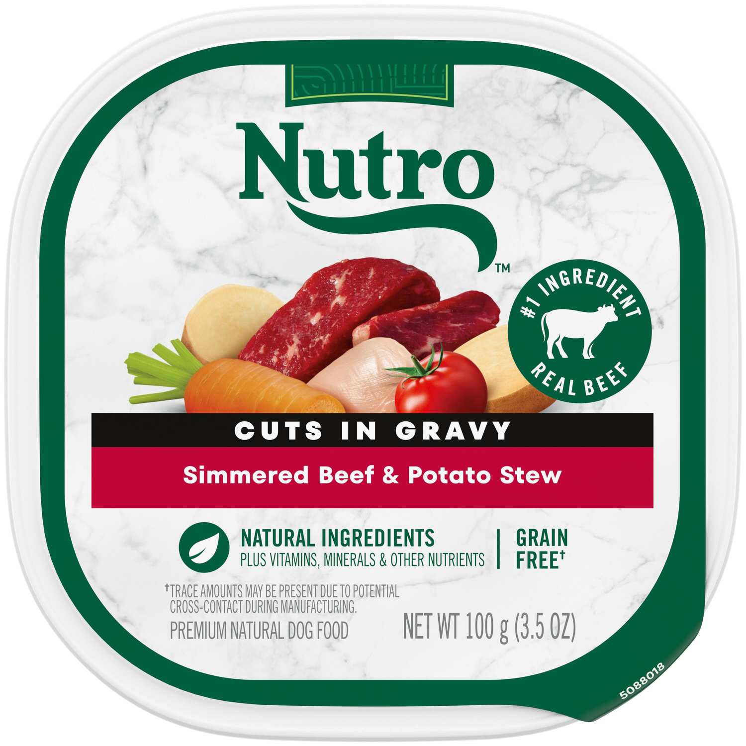 Nutro Cuts In Gravy Simmered Beef & Potato Stew Wet Dog Food, 3.5-Oz Pack Of 4