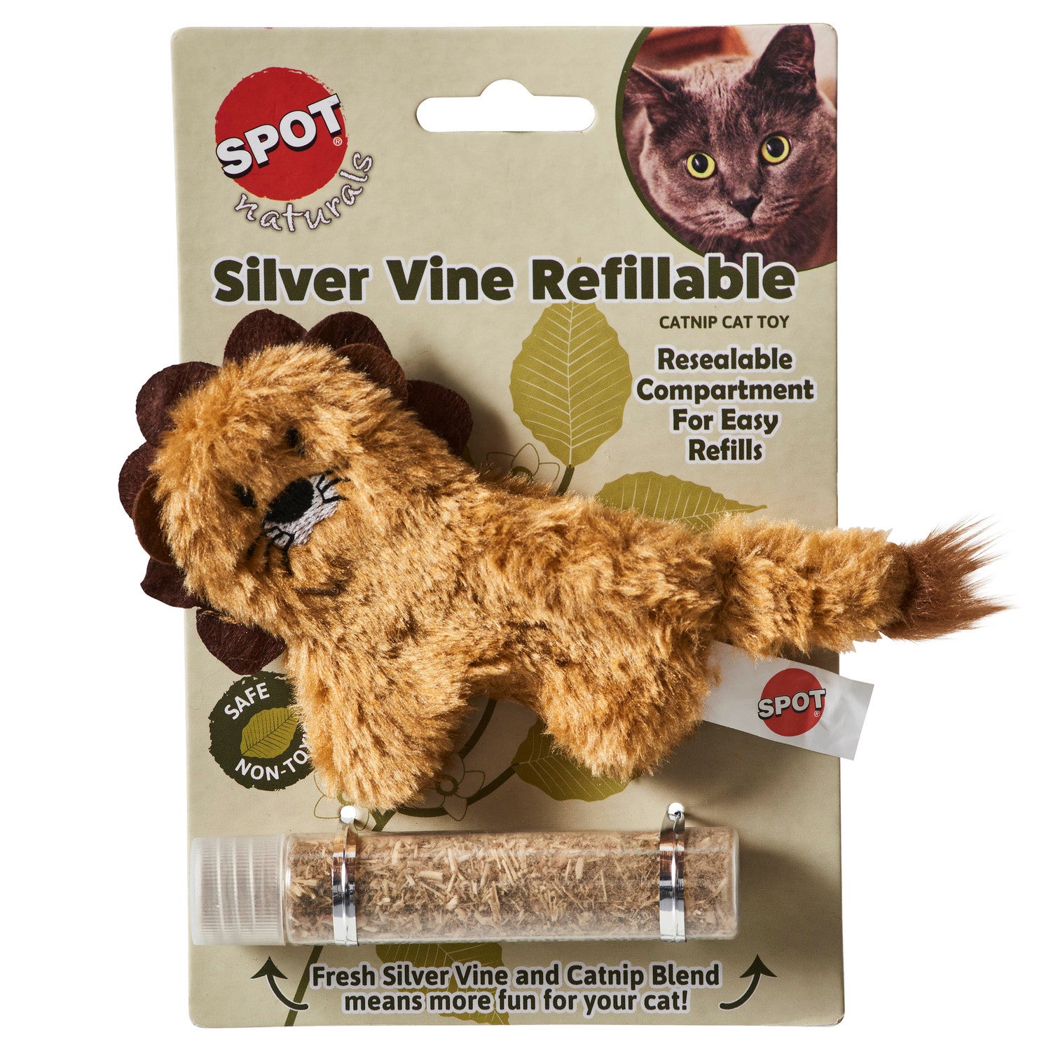 Spot Silvervine Refillable Catnip Plush Cat Toy, Assorted