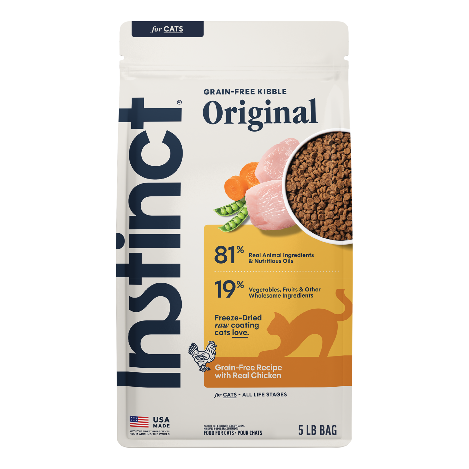 Instinct Original Grain-Free Recipe With Real Chicken Dry Cat Food, 5-Lb Bag