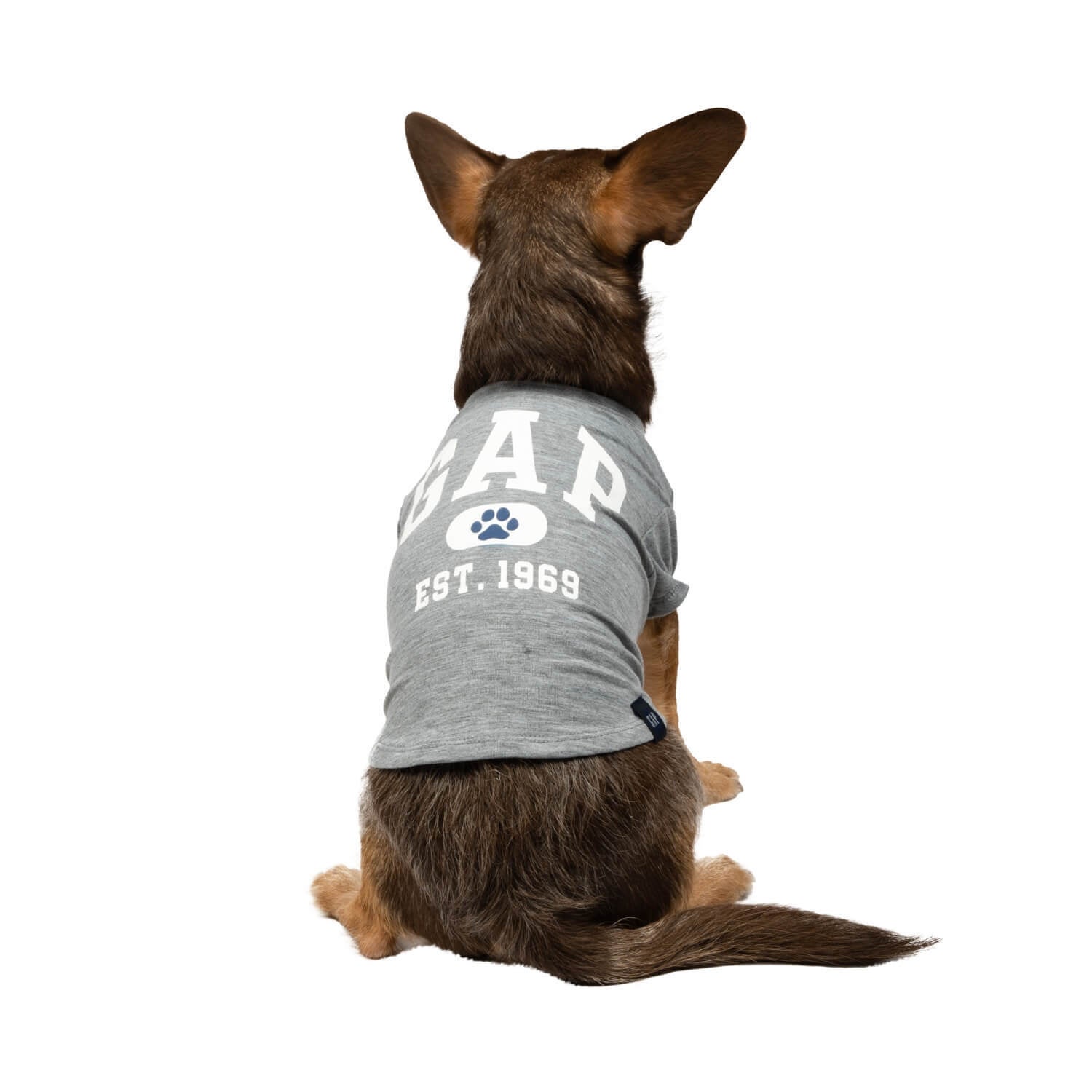 Gap Logo With Paw Gray Dog T-Shirt