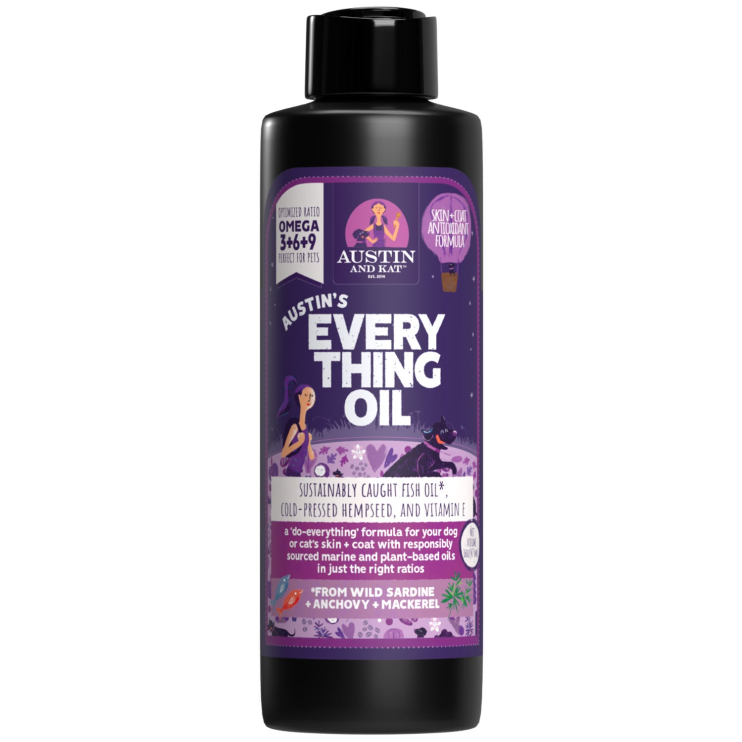 Austin & Kat Austin's Everything Oil Skin & Coat Liquid Omega Fish Oil Dog Supplement, 16Oz