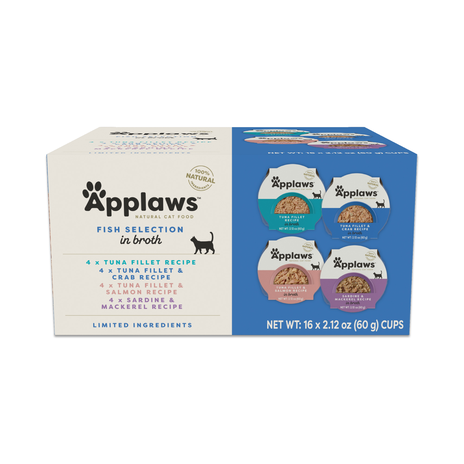Applaws™ Natural Wet Cat Food, Fish Selection In Broth, 2.12-Oz Pot