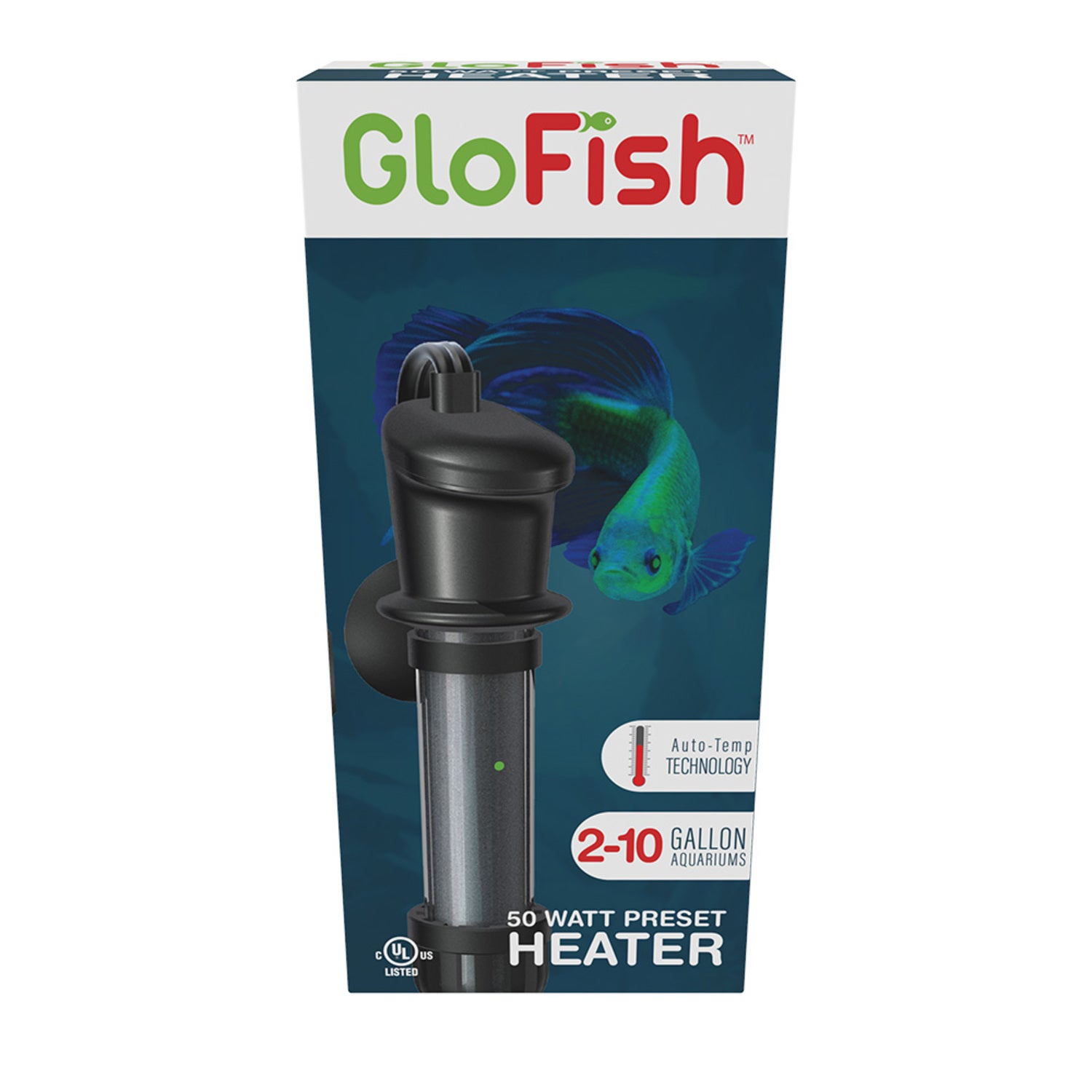 Glofish Fish Aquarium Heater For 2-10 Gallon Aquariums, 50-Watts