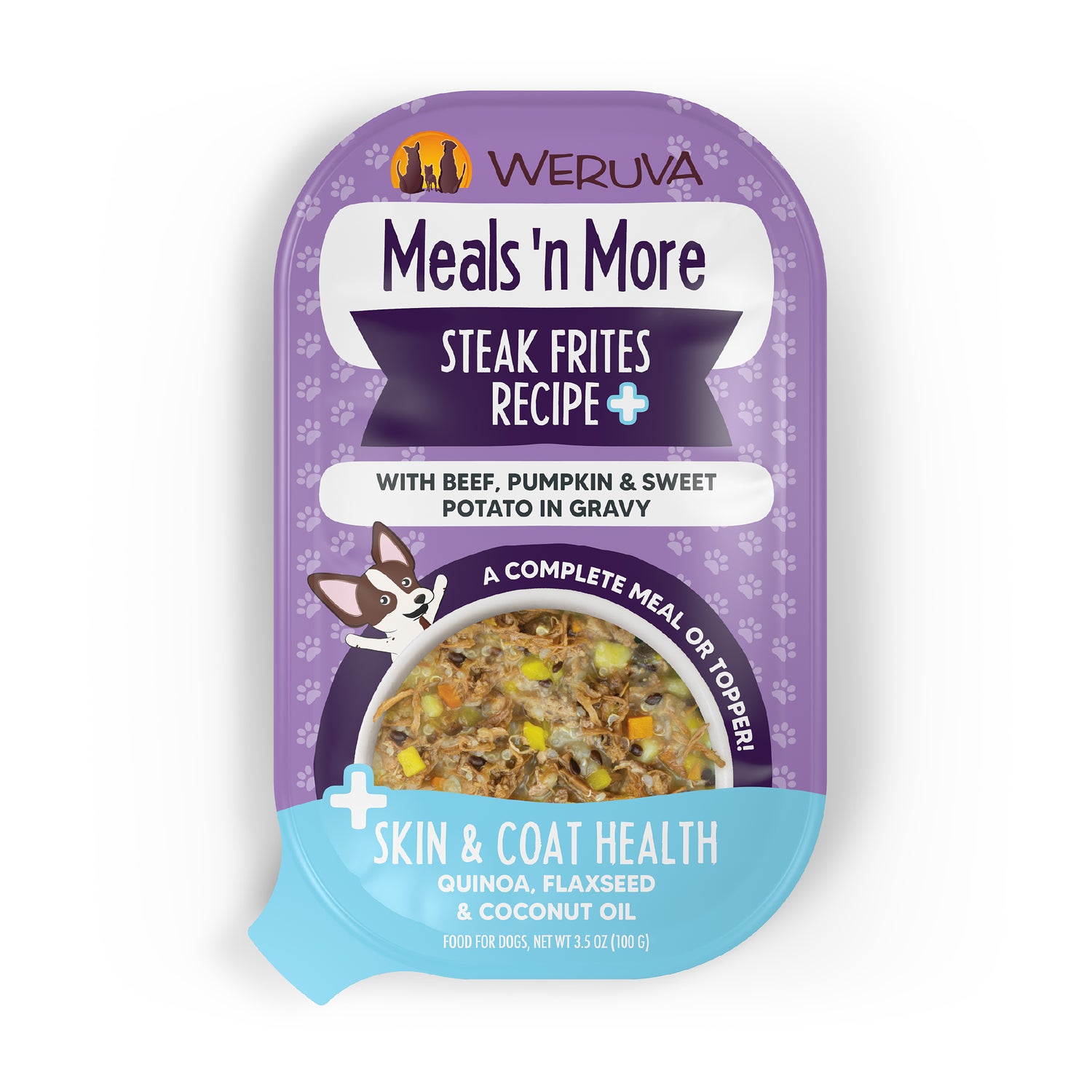 Weruva Dog Meals 'N More Natural Wet Dog Food & Topper Jammin' Salmon Recipe Plus Skin & Coat Health, 3.5-Oz