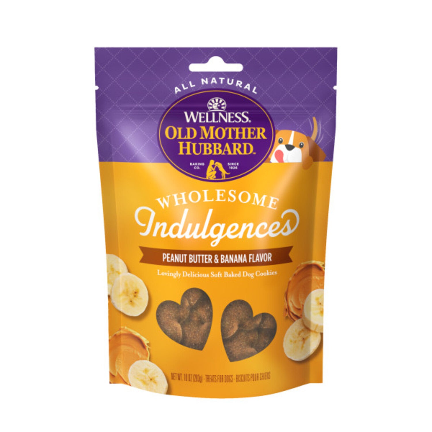 Old Mother Hubbard Wholesome Indulgences Peanut Butter & Banana Flavor Natural Dog Treats, 10 Ounces