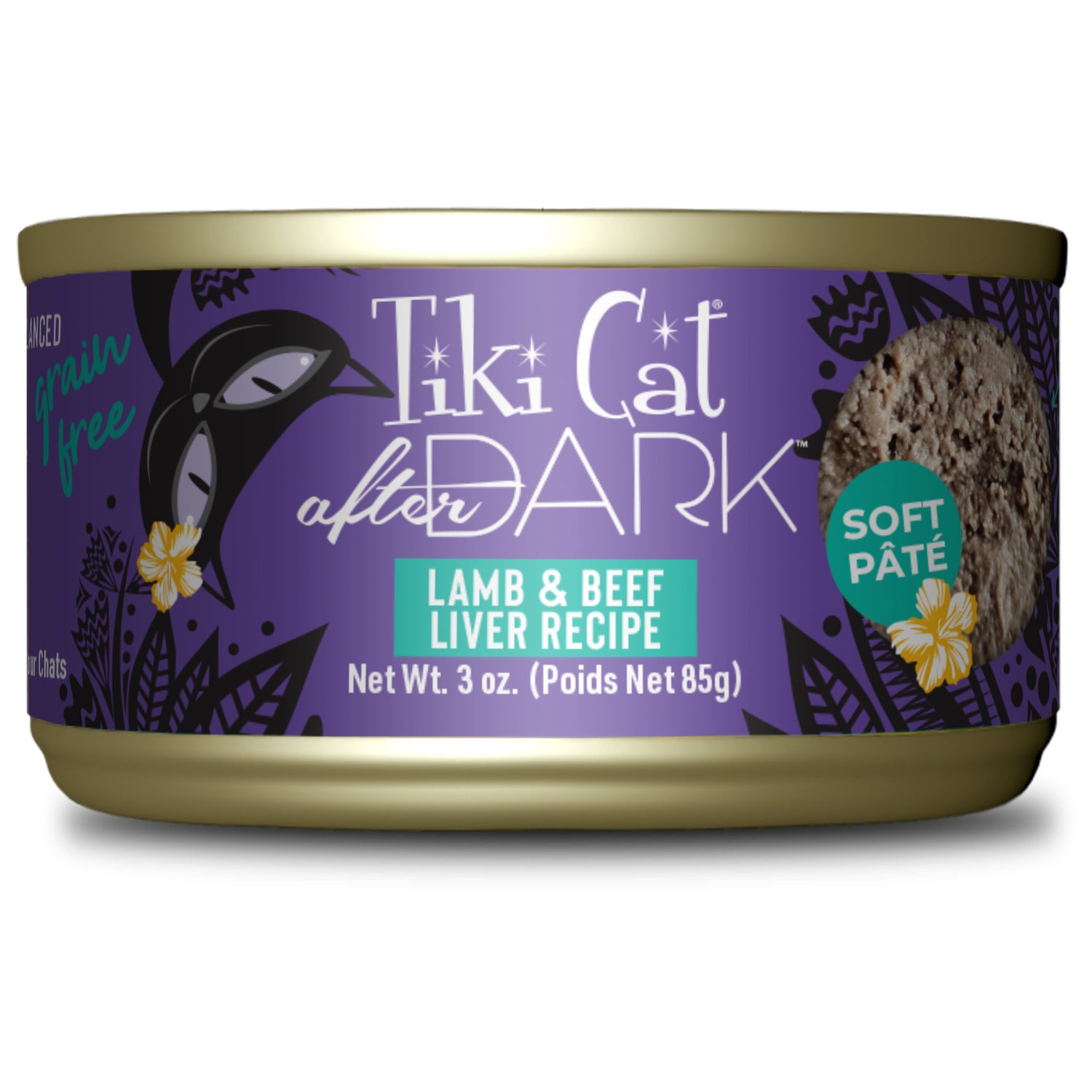 Tiki Cat After Dark Pate Wet Cat Food Lamb & Beef Liver 3-Oz. Can