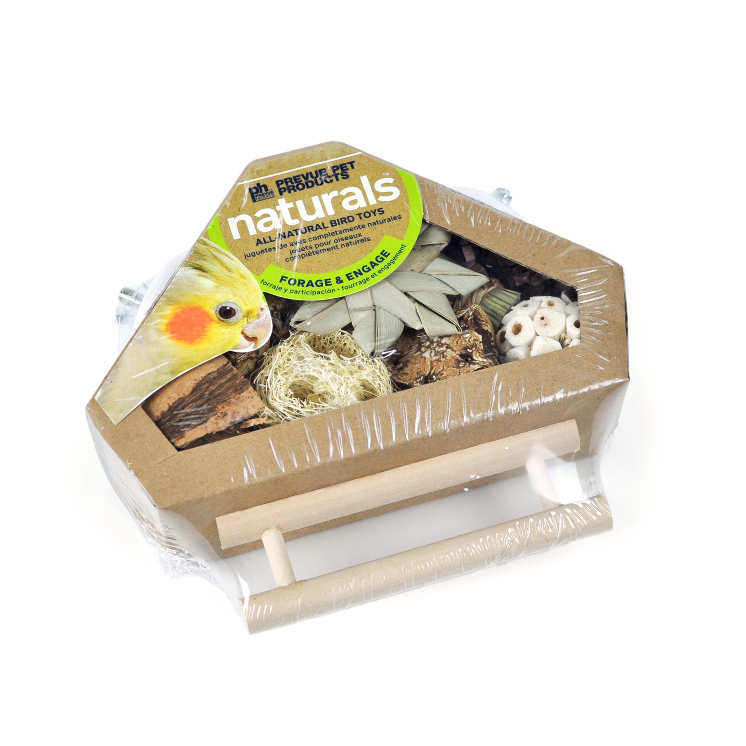 Prevue Pet Products Corner Bird Box With Perch & Bird Toys