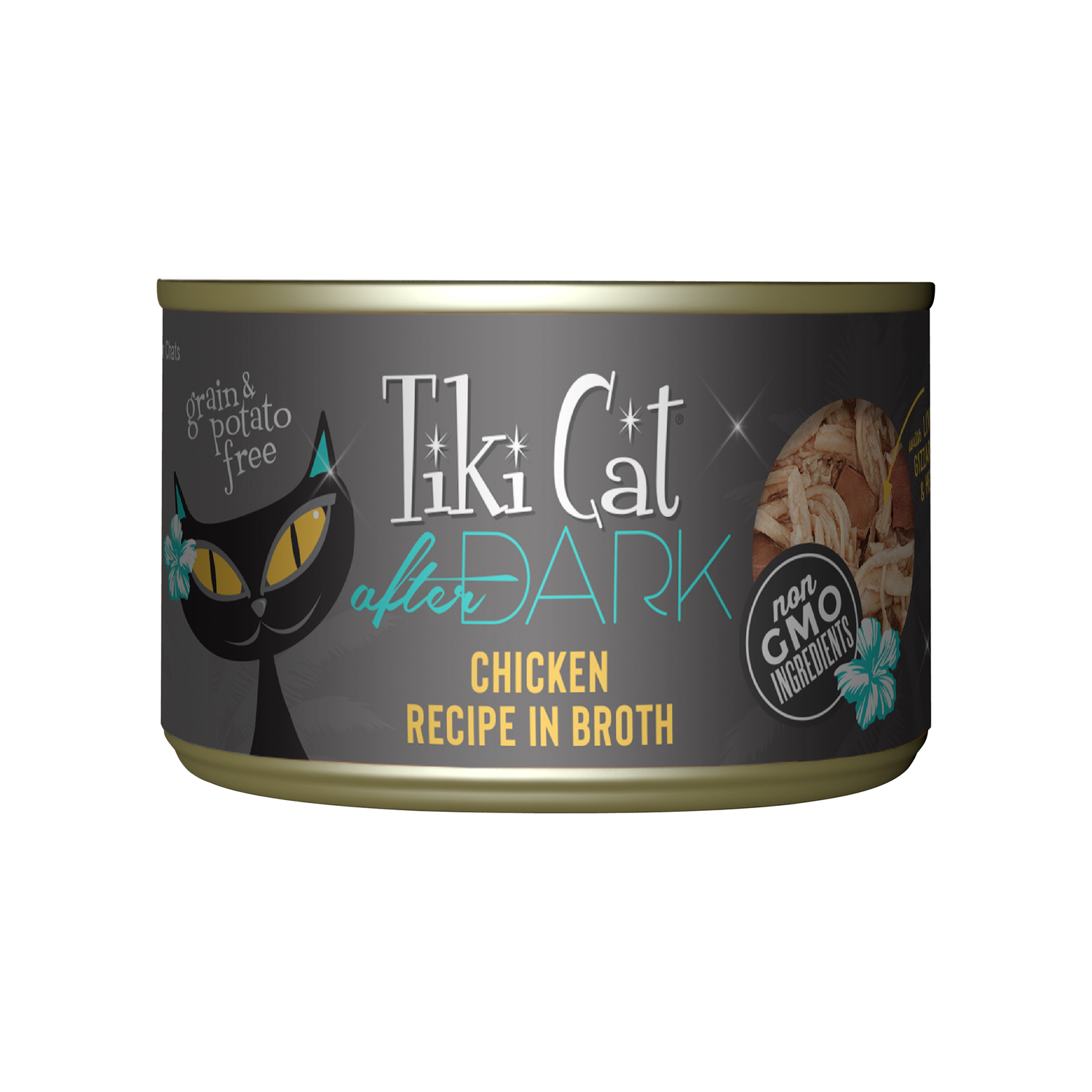 Tiki Cat After Dark Whole Foods Wet Cat Food, Chicken, 5.5-Oz Can 8-Count