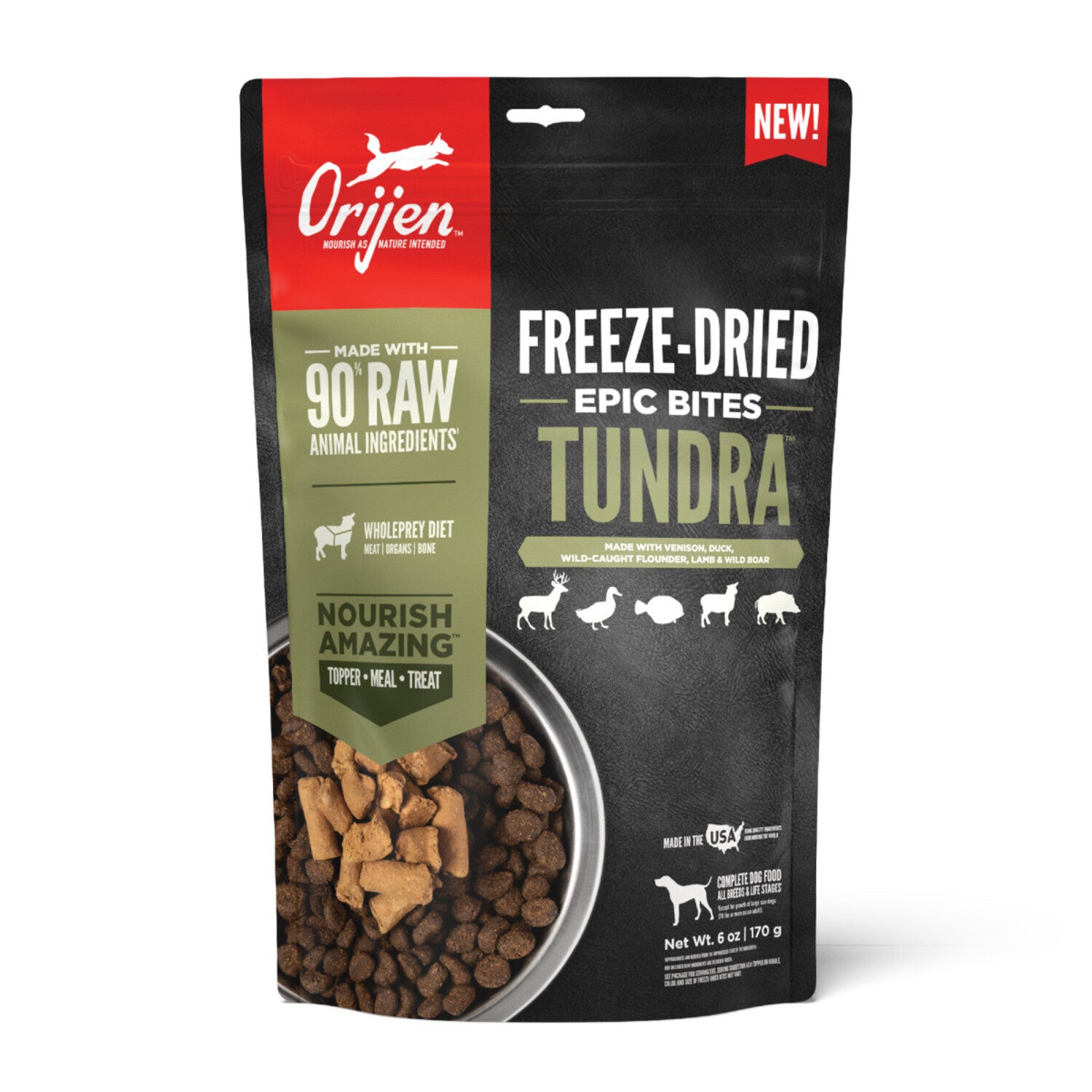 Orijen Epic Bites Freeze-Dried Dog Food, Tundra Recipe, 6-Oz