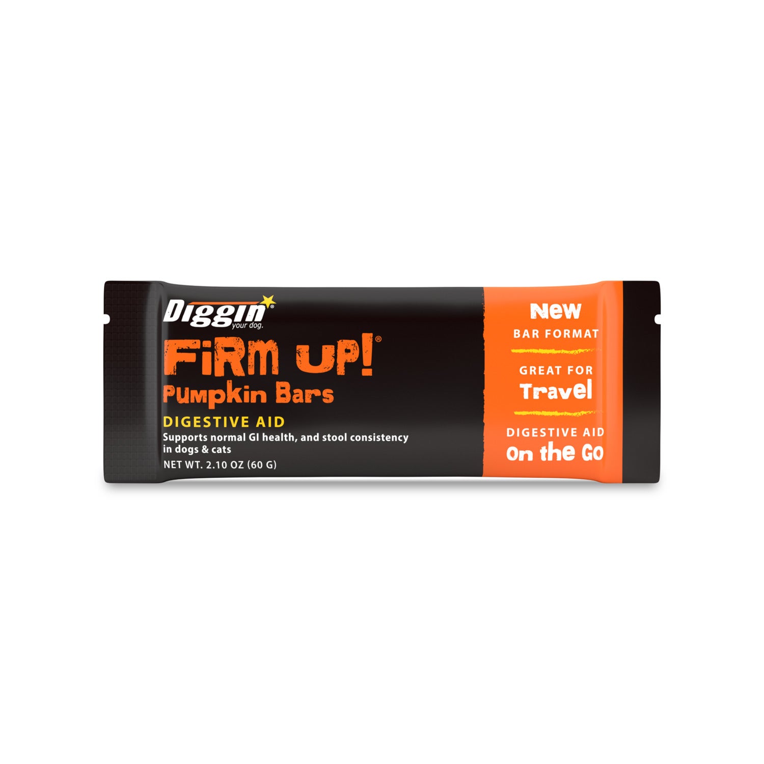 Diggin Your Dog Firm Up Pumpkin Bar Dog Digestive Aid, 2.10-Oz