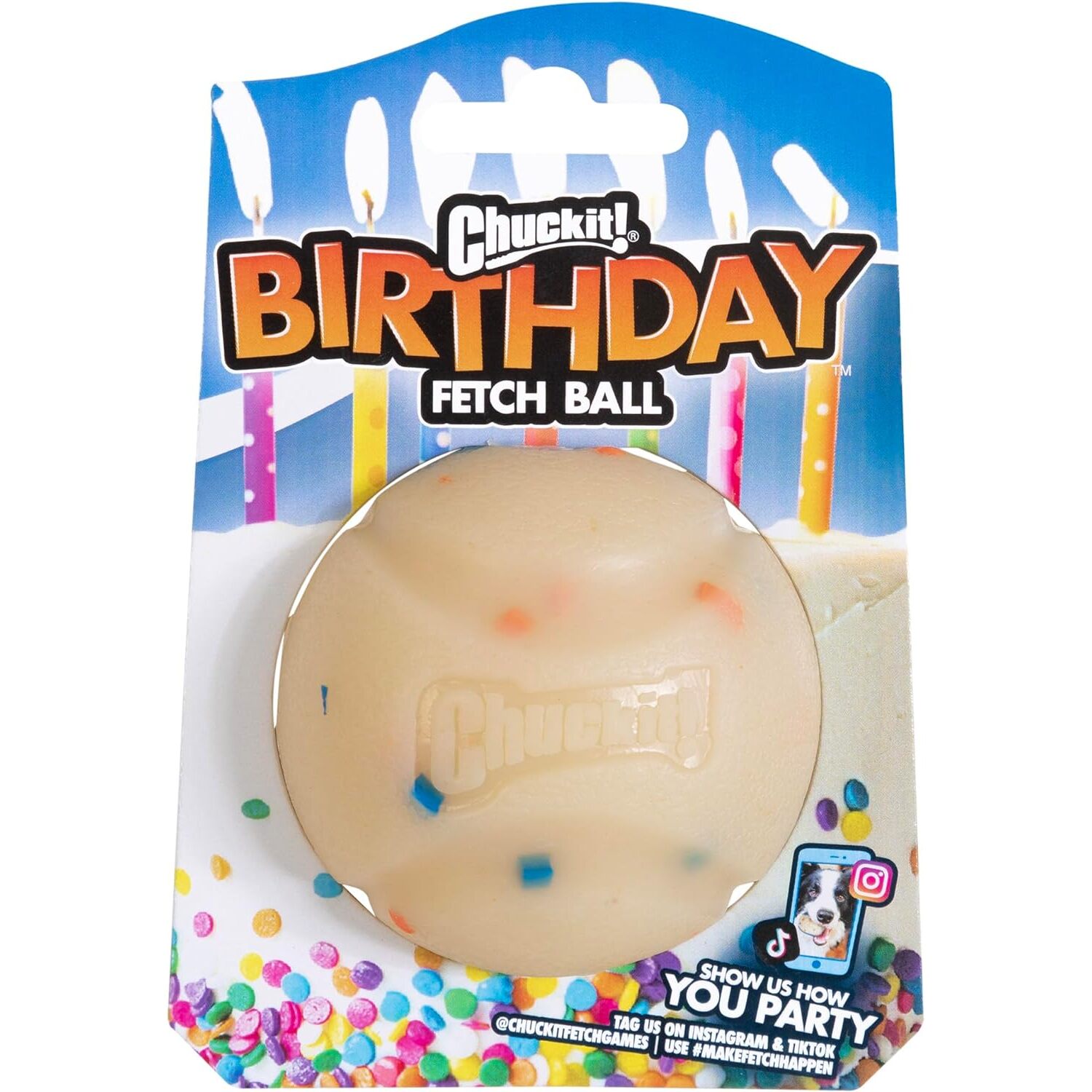 Chuckit! Birthday Fetch Ball Dog Toy, Medium, 2.5
