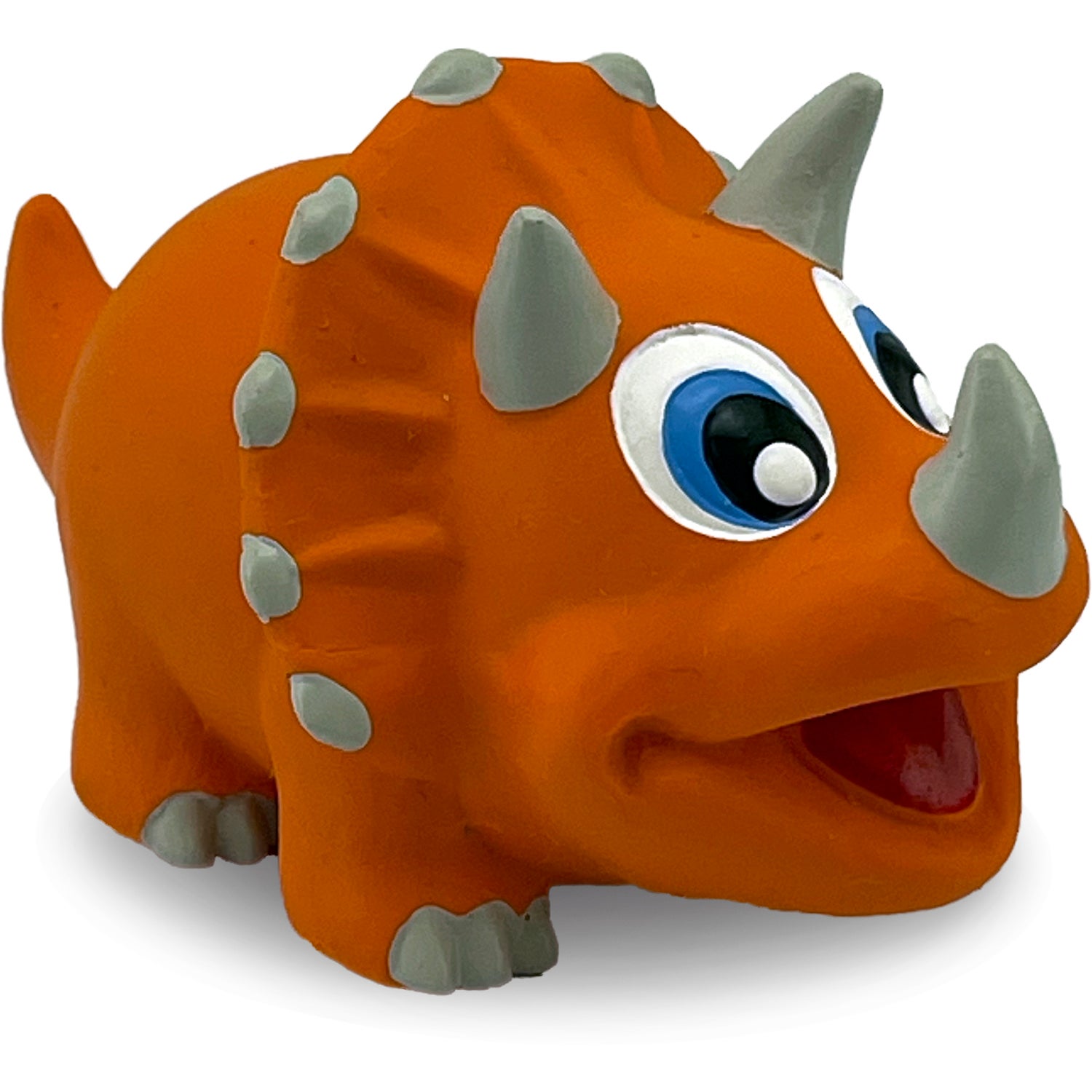 Petsport Naturflex Tiny Tots Triceratops Squeaky Latex Dog Toy, 4