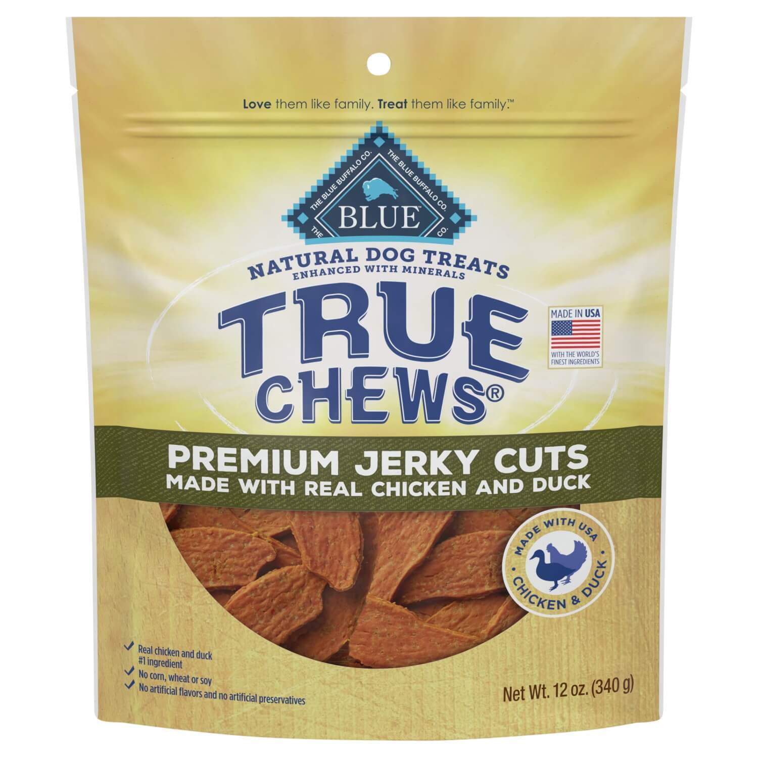 Blue Buffalo True Chews Premium Jerky Cuts Natural Dog Treats, Duck
