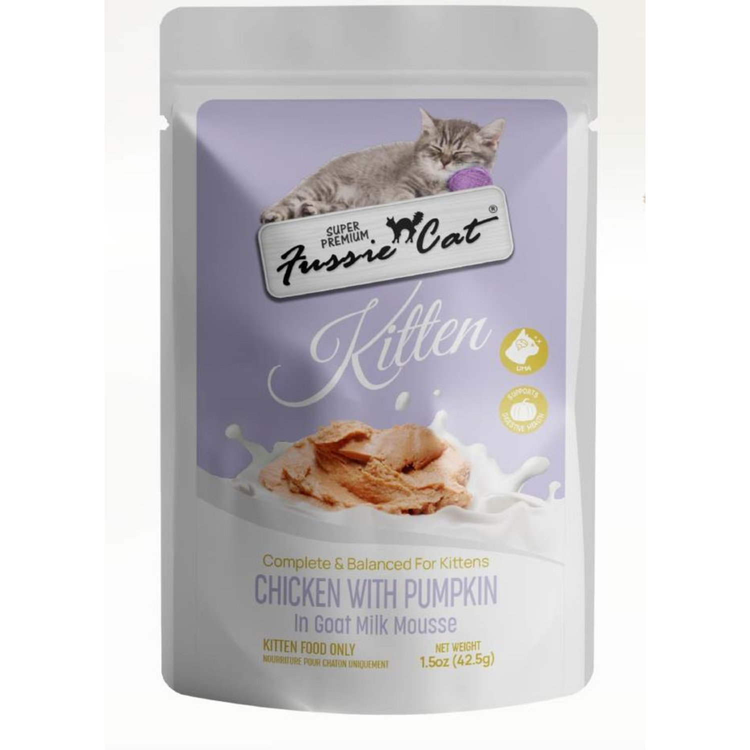 Fussie Cat Super Premium Chicken With Pumpkin In Goat Milk Mouse Wet Cat Food For Kittens, 1.5-Oz