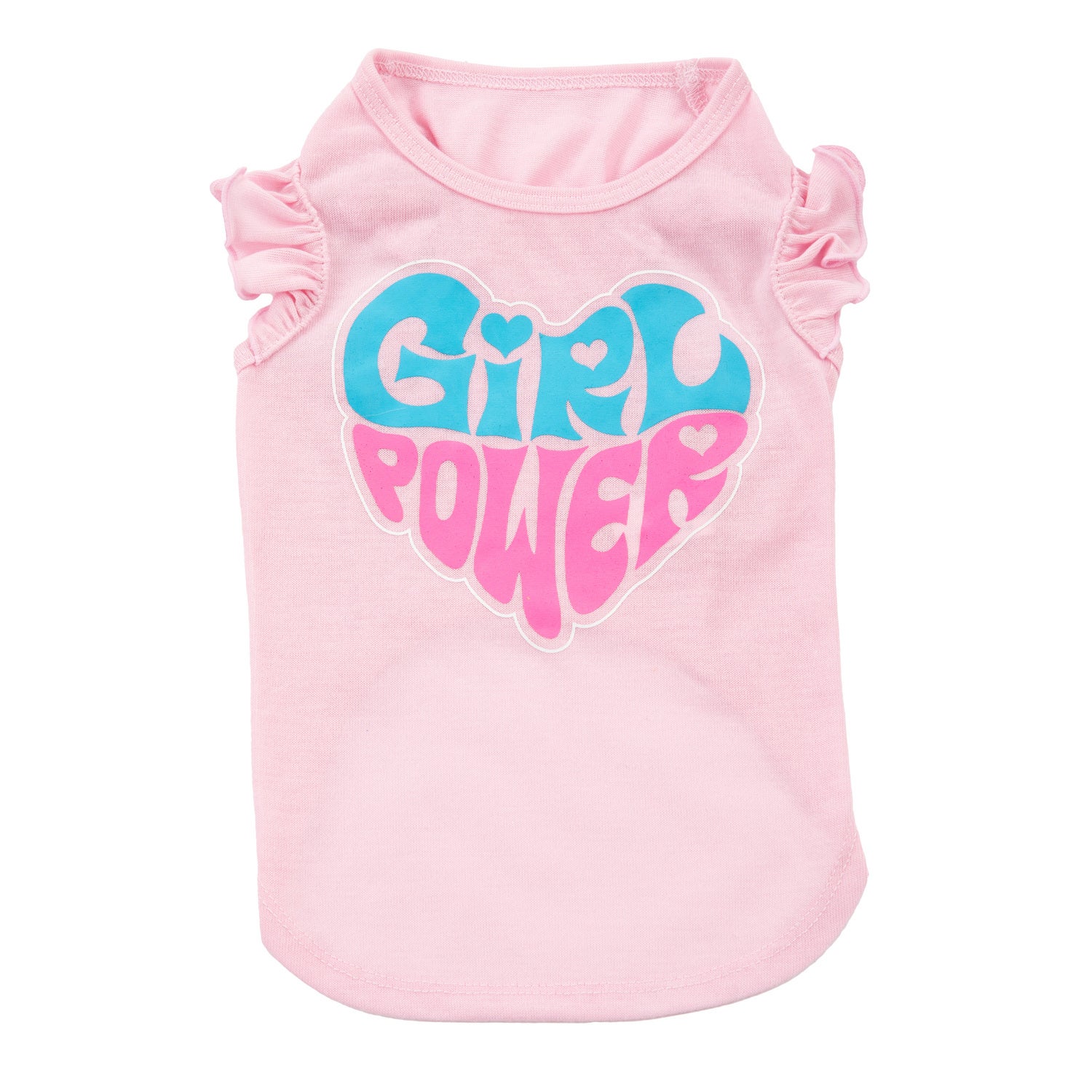 Simply Dog Girl Power Flutter Sleeve Dog Tank, Pink