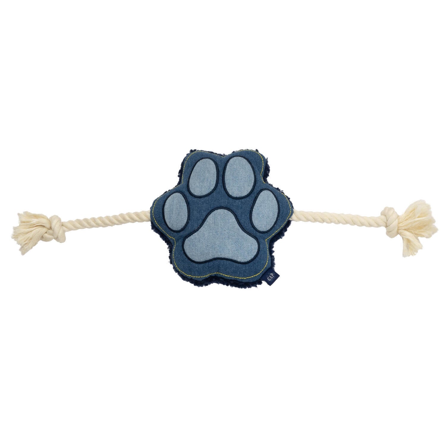 Gap Denim Paw Plush Rope Tug & Toss Dog Toy