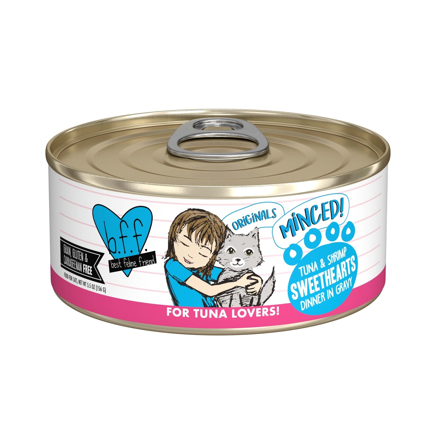 Weruva Bff Minced Tuna & Shrimp Sweethearts Wet Cat Food, 5.5-Oz Pack Of 24