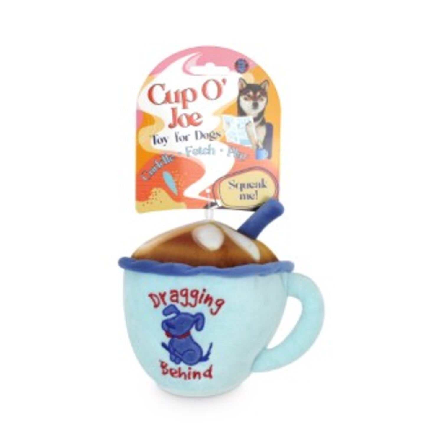 Bow Wow Pet Dragging Behind Squeaky Cup Plush Squeaky Small To Medium Sized Dog Toy, 7