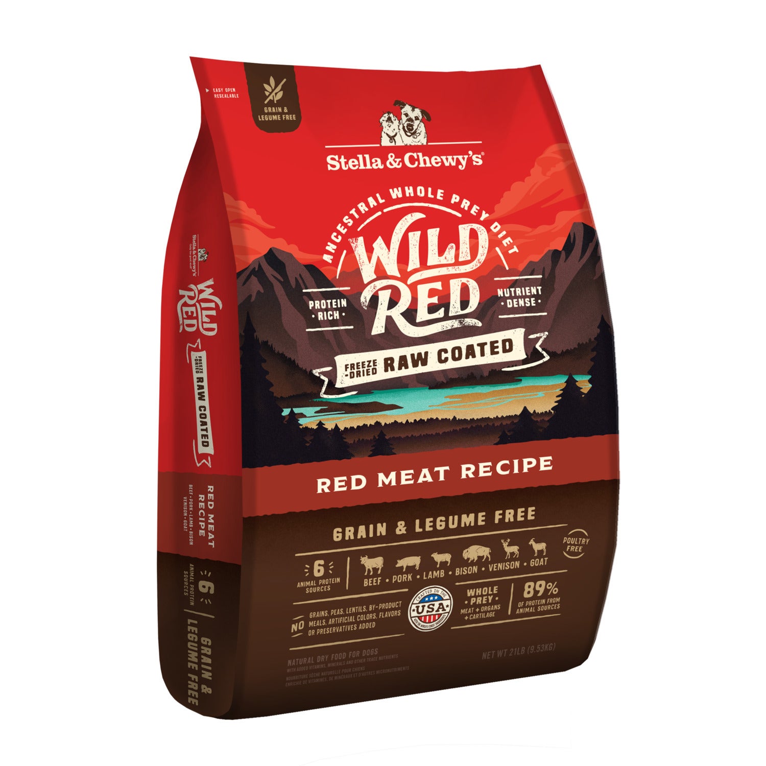 Stella & Chewy's Wild Red Raw Coated Kibble Dry Dog Food - Grain & Legume Free Red Meat Recipe, 3.5-Lb Bag