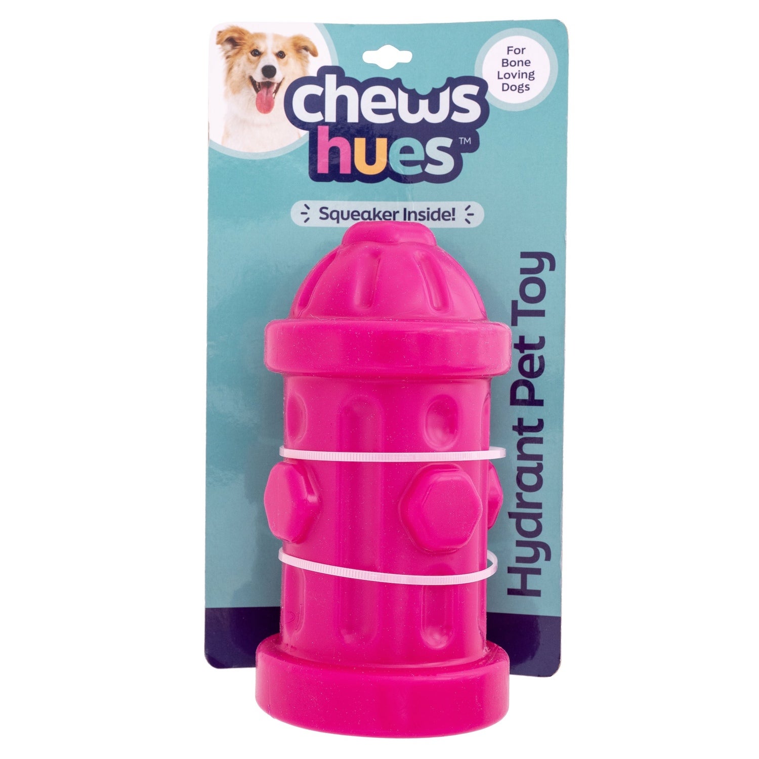 Chews Hues Pink Hydrant Squeaker Medium To Large Sized Dog Toy