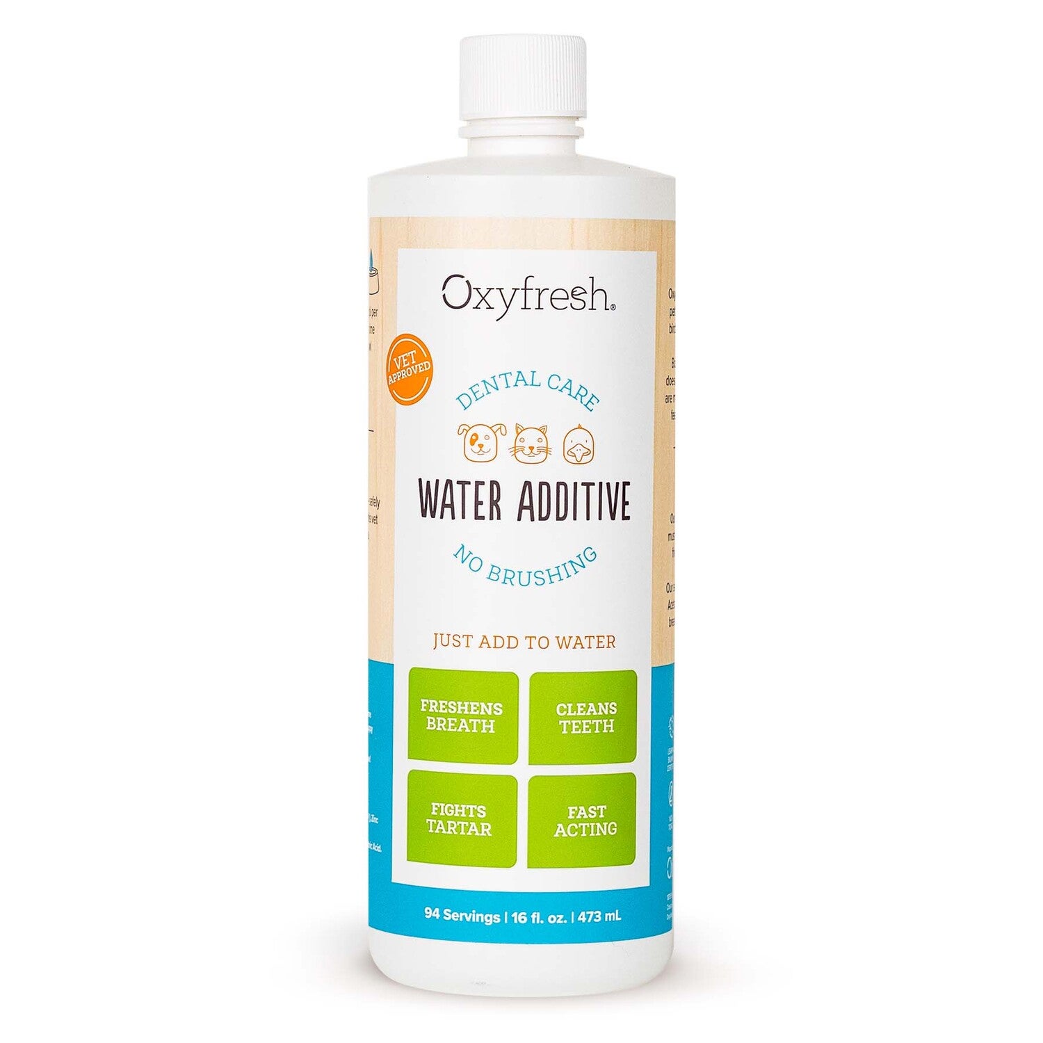 Oxyfresh Premium Pet Care Solution Cat & Dog Dental Water Additive, 16-Fl-Oz Bottle