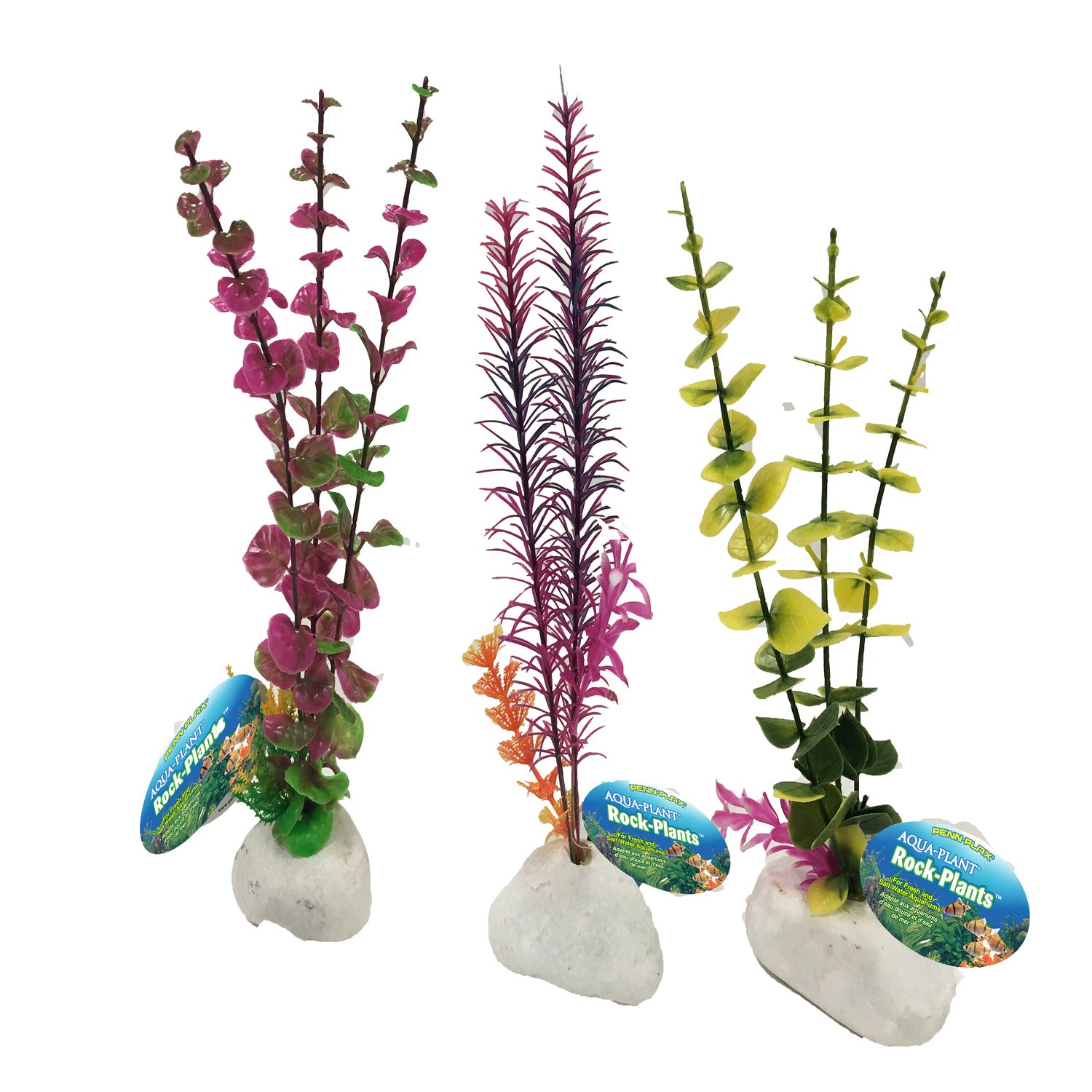 Penn-Plax Rock Plant Aquarium Decor – Pink, 12