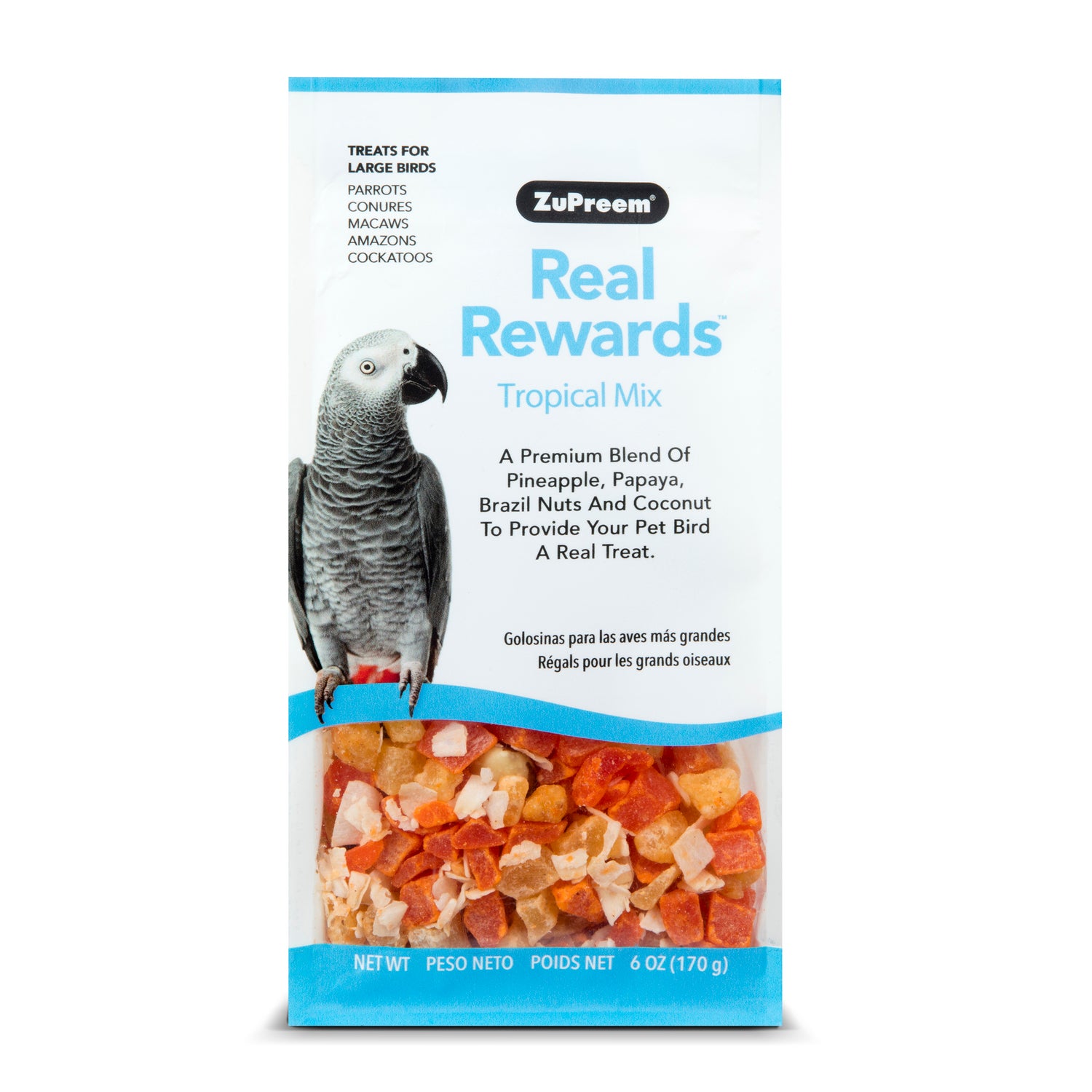 Zupreem Real Rewards Tropical Mix For Large Birds Bird Treat, 6Oz