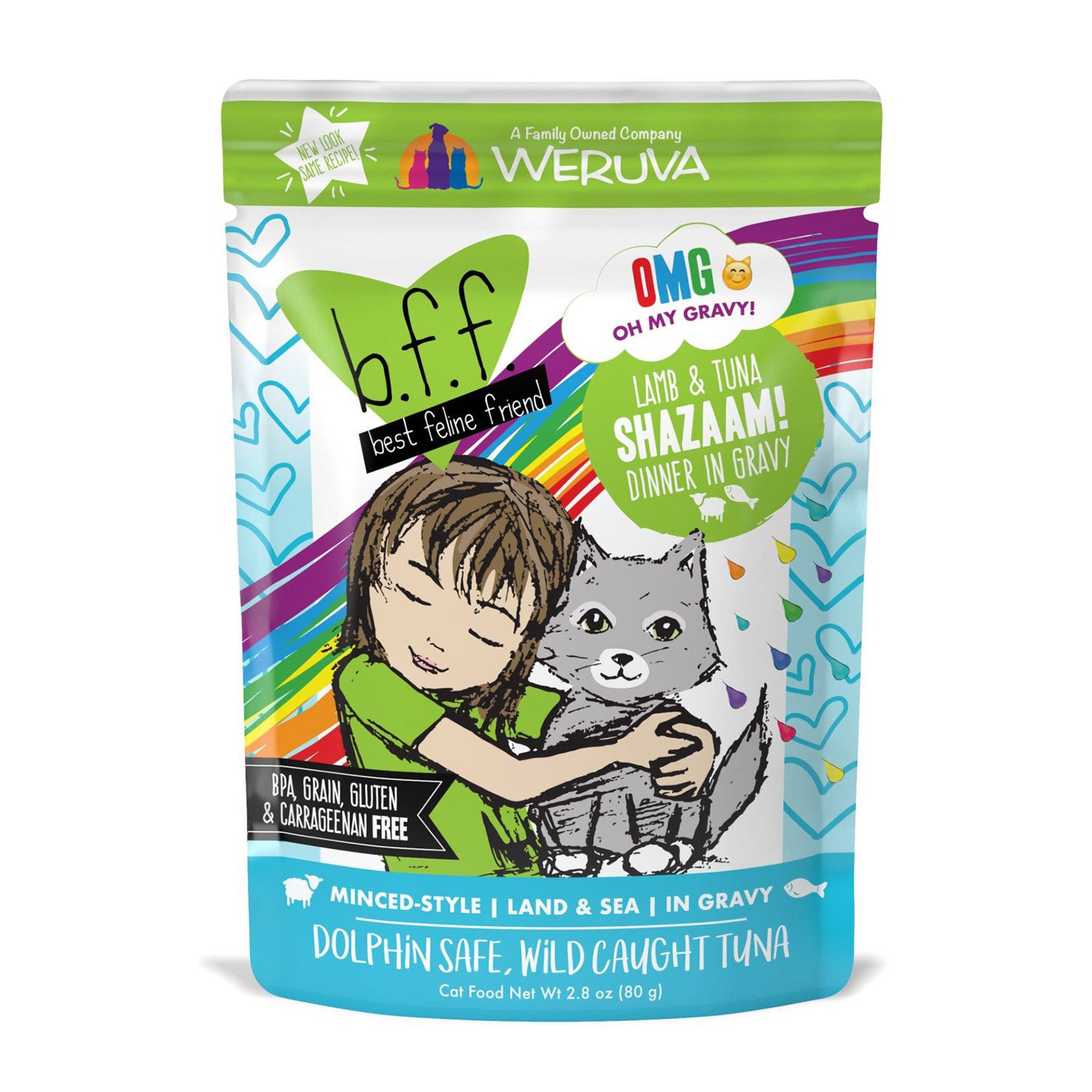 Weruva B.F.F. Omg Gravy Lamb & Tuna Shazaam! Wet Cat Food, 2.8Oz