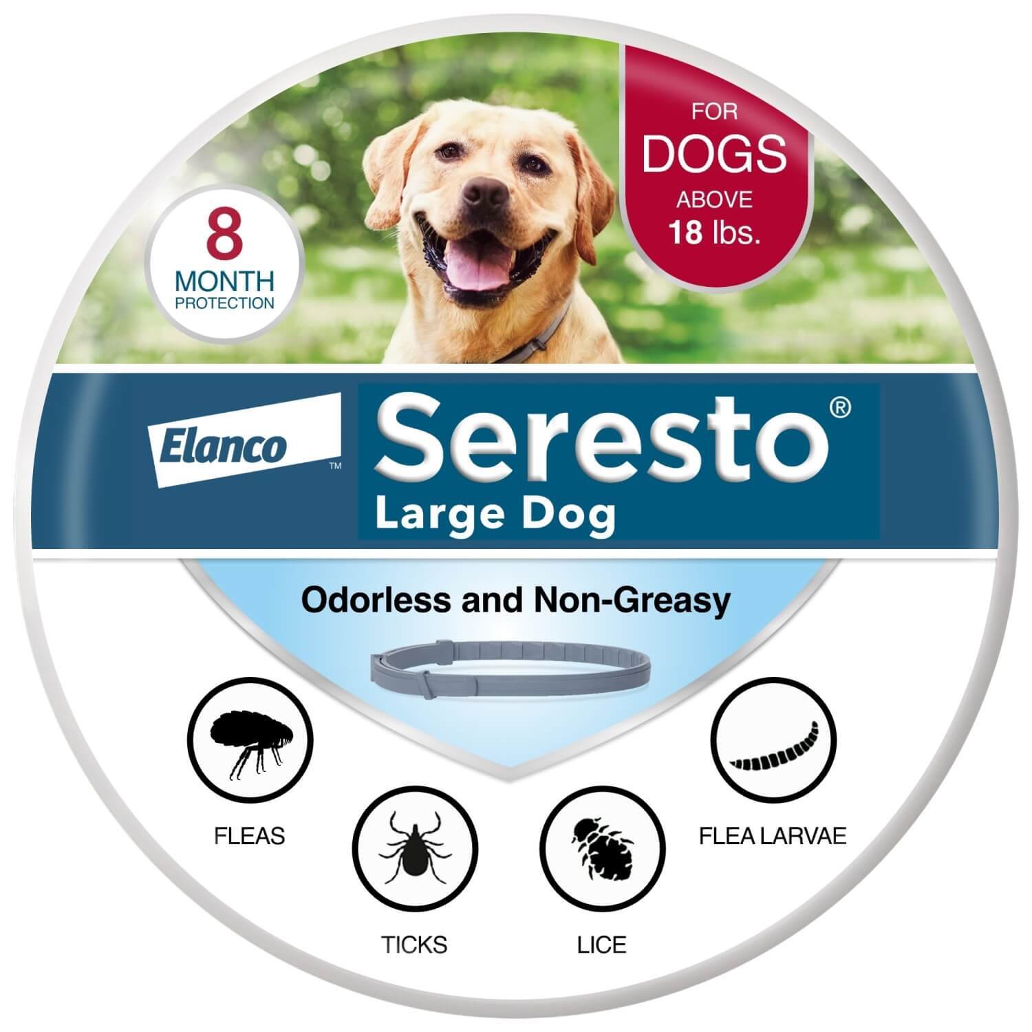 Seresto Flea & Tick Treatment & Prevention Collar For Dogs, Over 18 Lbs