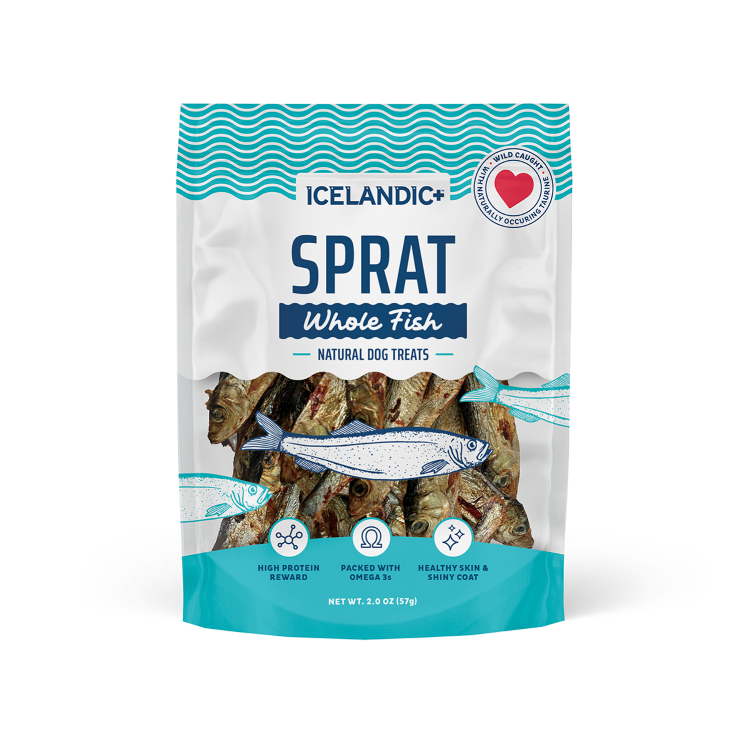 Icelandic+ Sprat Whole Fish Natural Air-Dried Crunchy Dog Treats, 2-Oz