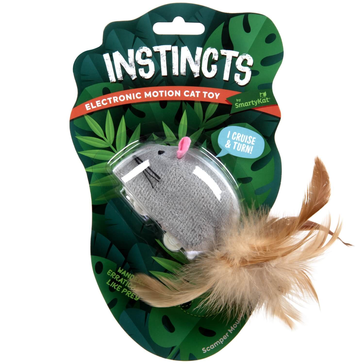 Instincts By Smarty Kat® Scamper Mouse Plush Electronic Motion Cat Toy, Battery Powered