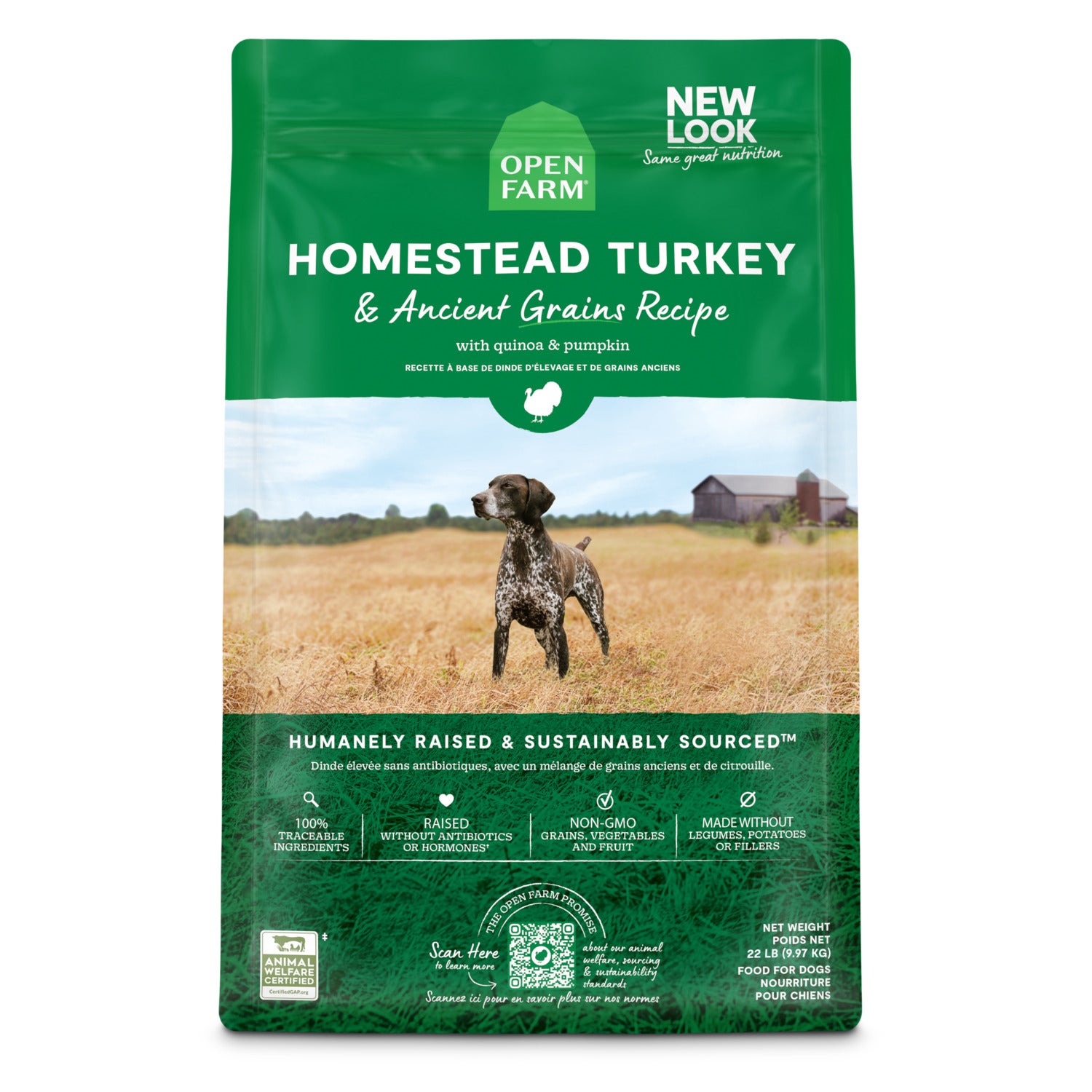 Open Farm Homestead Turkey And Ancient Grains Dry Dog Food, 22Lb