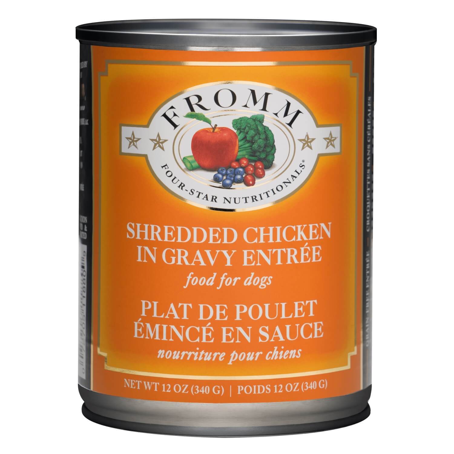 Fromm Four-Star Shredded Chicken In Gravy Entrée Food For Dogs 12 Oz