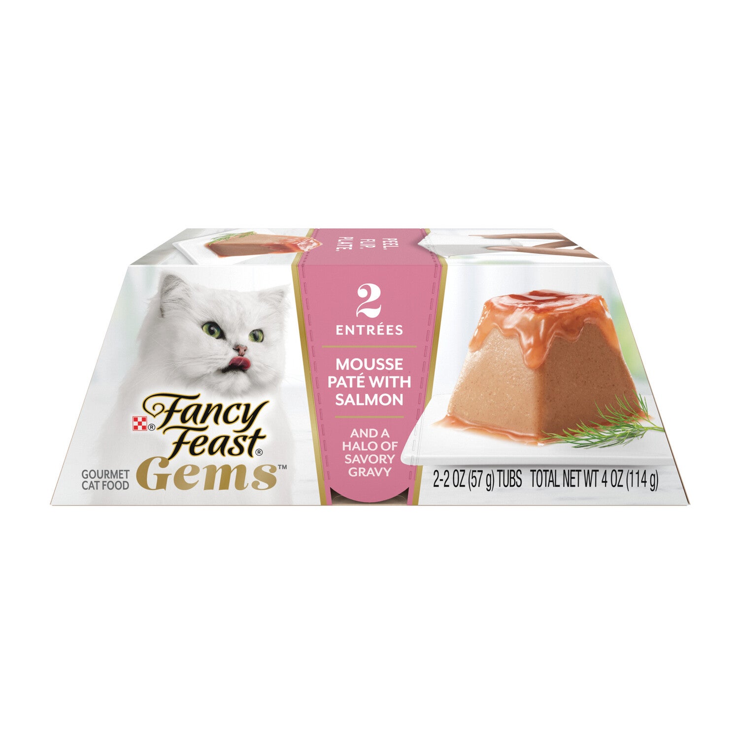 Fancy Feast Gems Pate Wet Cat Food Mousse With Salmon And Halo Of Savory Gravy - 4 Oz - Pack Of 8