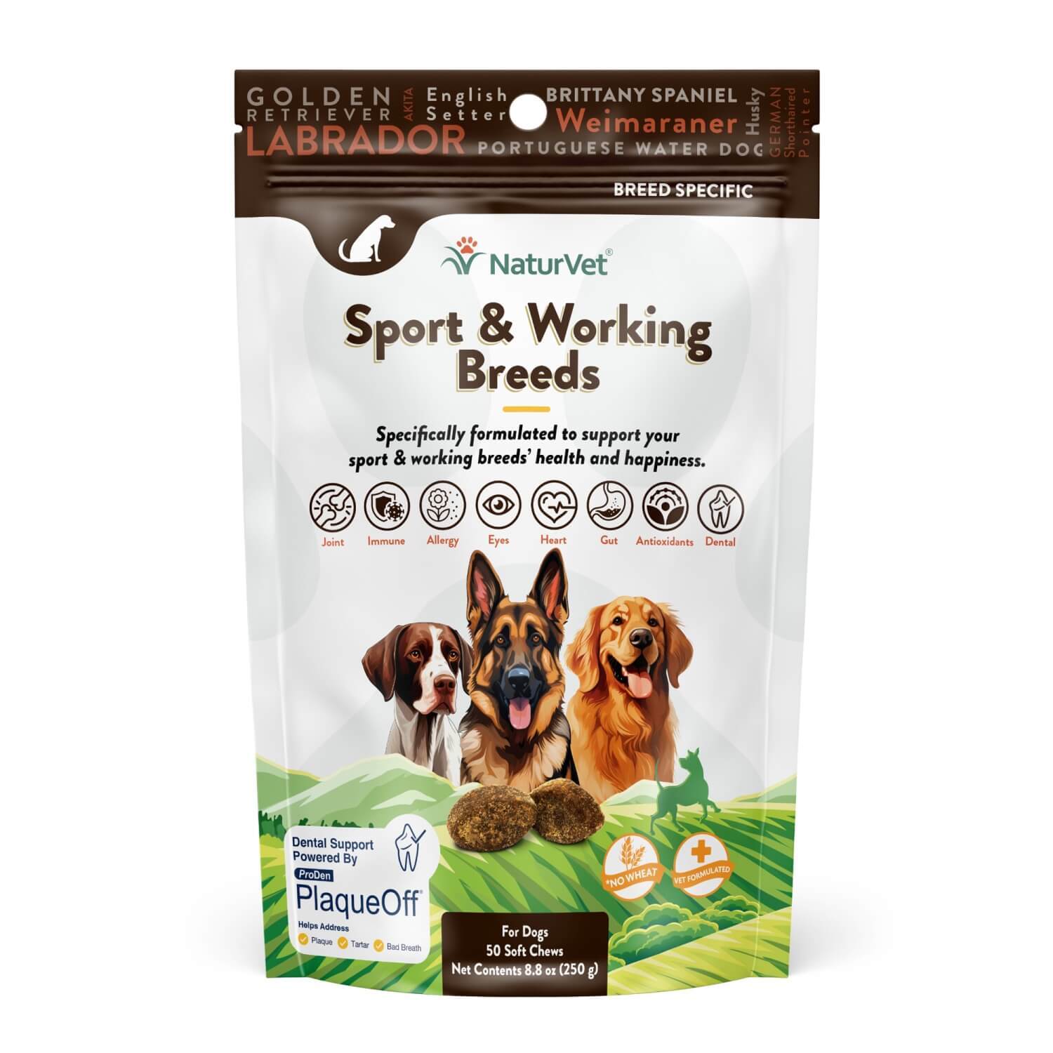 Naturvet Breed Specific Sport & Working Breeds Soft Chew Daily Supplement For Dogs