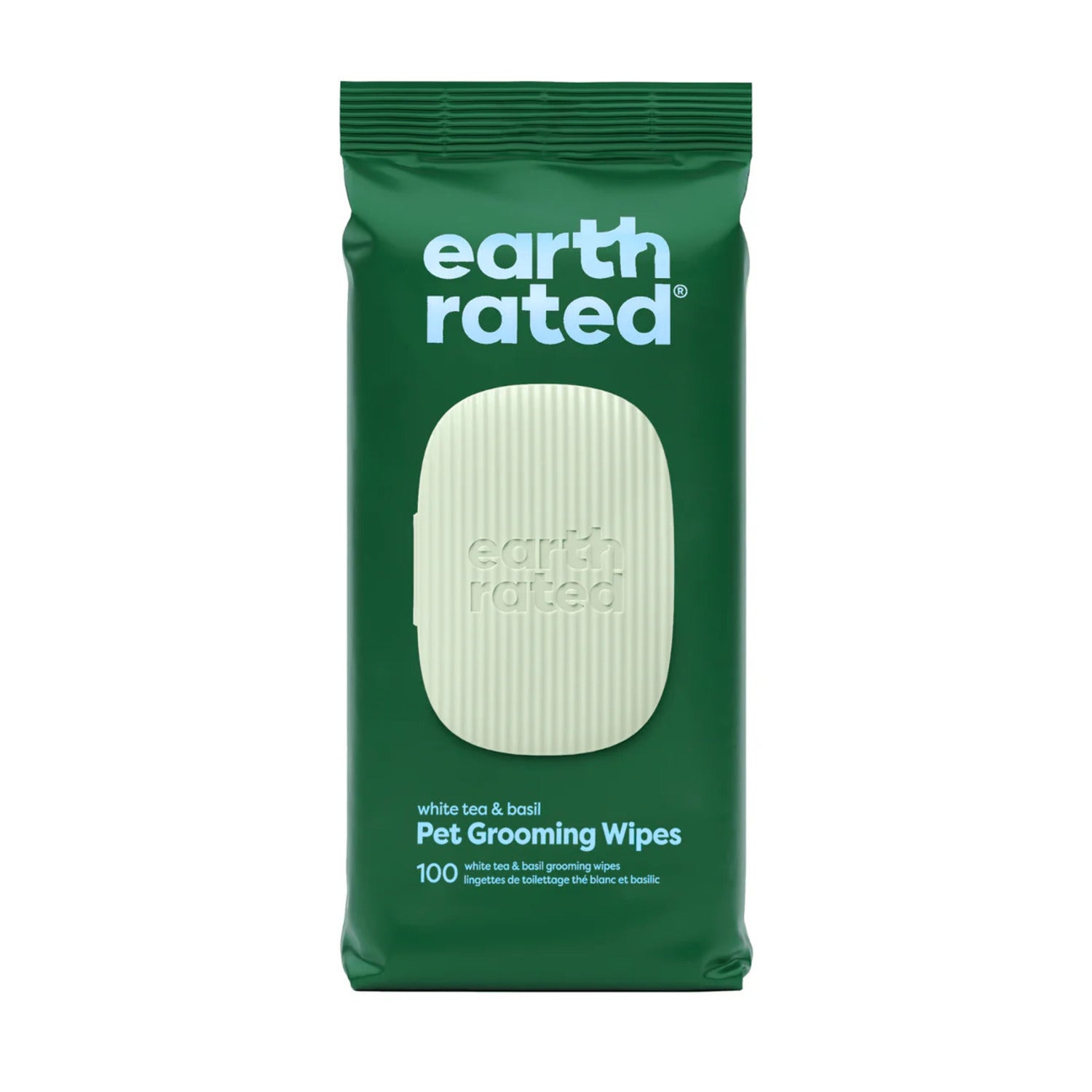 Earth Rated Dog Grooming Wipes, White Tea & Basil Scent, 100-Count
